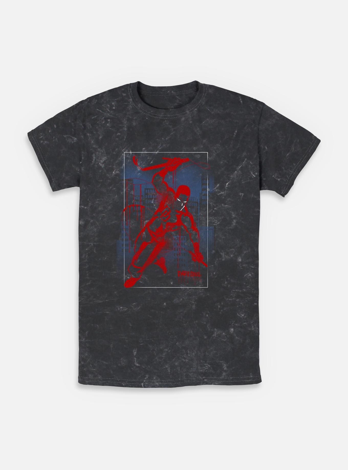 Marvel Daredevil Spray Mineral Wash T-Shirt, BLACK, hi-res