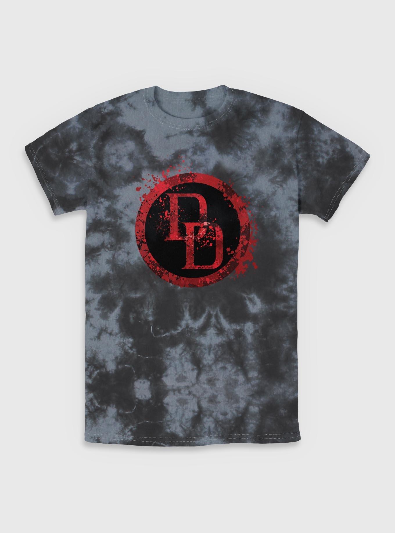 Marvel Daredevil DD Spatter Icon Tie-Dye T-Shirt, BLKCHAR, hi-res