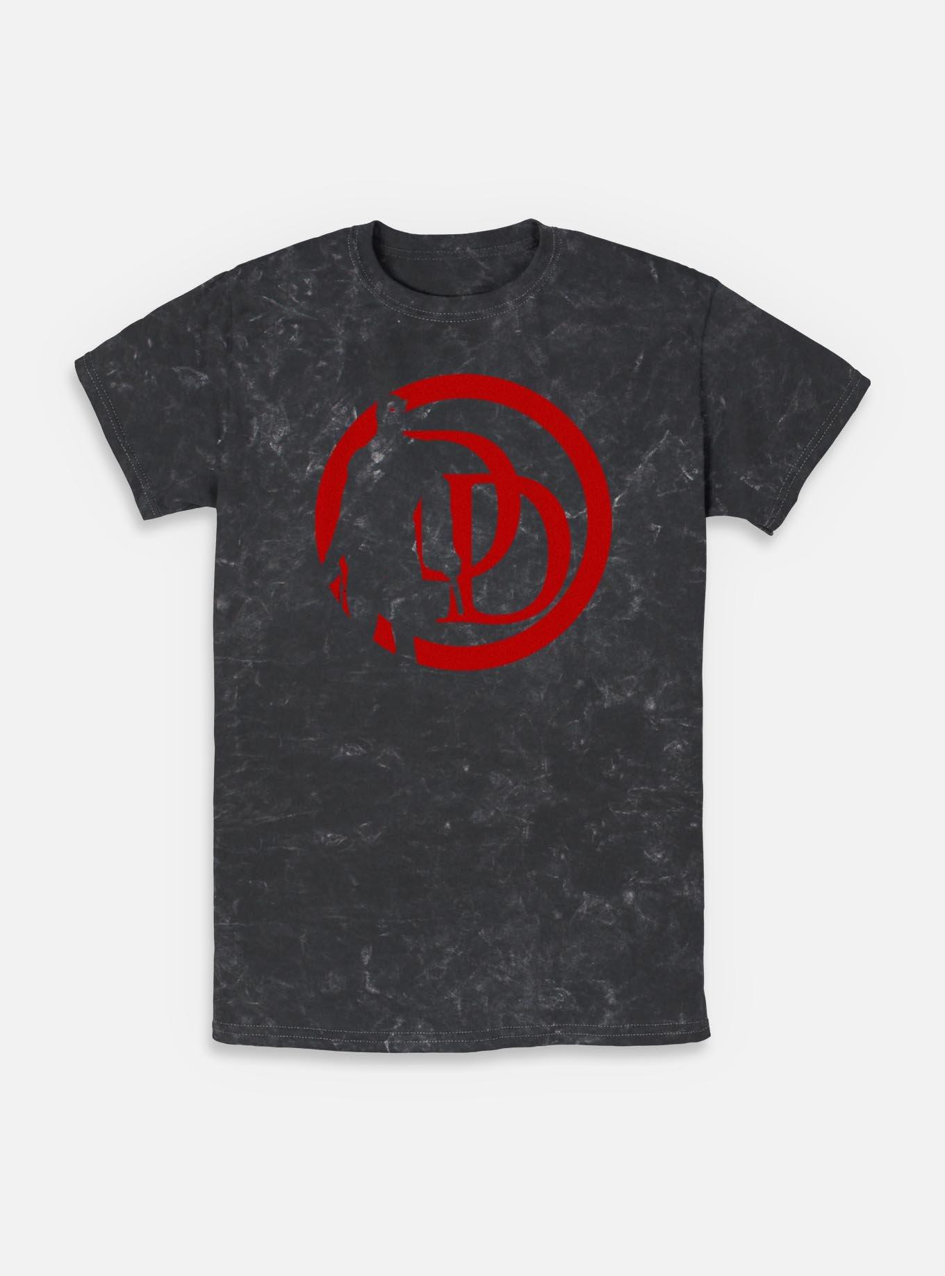 Marvel Daredevil DD Standing Mineral Wash T-Shirt, BLACK, hi-res