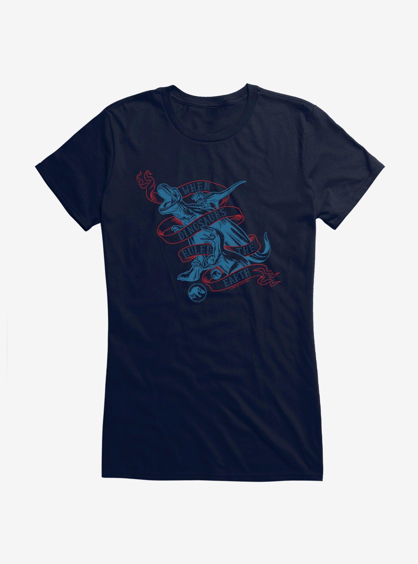 Jurassic World When Dinosaurs Ruled The Earth Tattoo Flash Girls T-Shirt, , hi-res