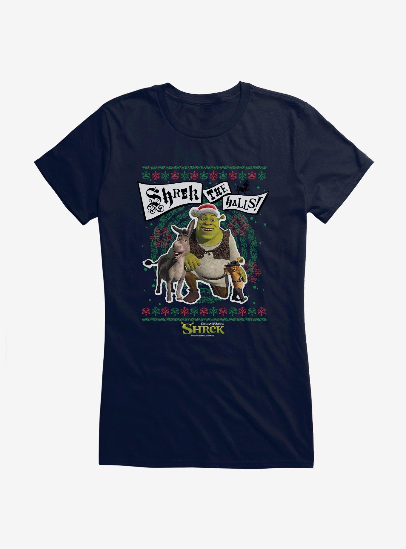 Shrek The Halls! Ugly Christmas Sweater Shrek Donkey Puss In BootsGirls T-Shirt, , hi-res