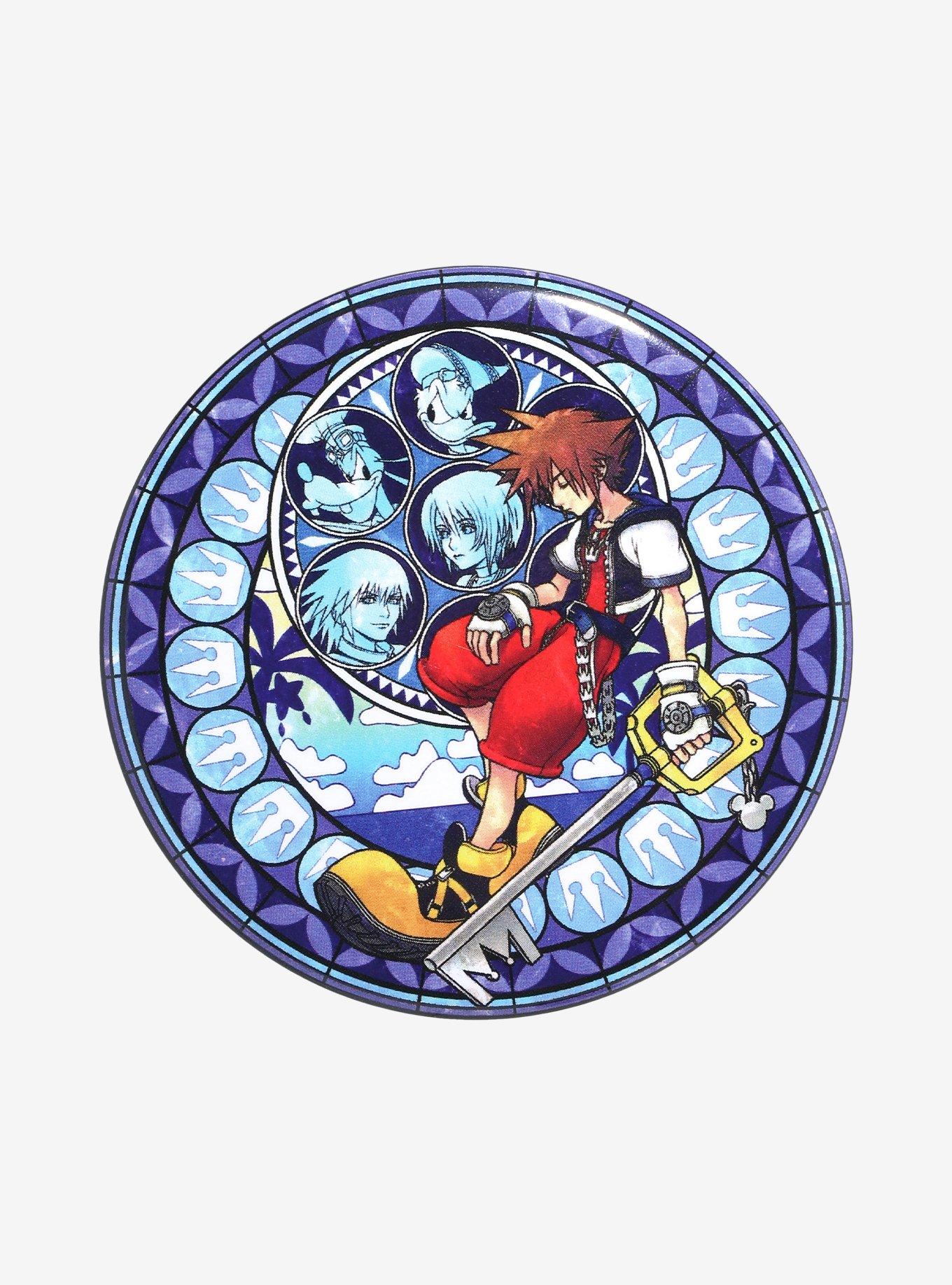 Disney Kingdom Hearts Character Stained Class 3 Inch Button, , hi-res