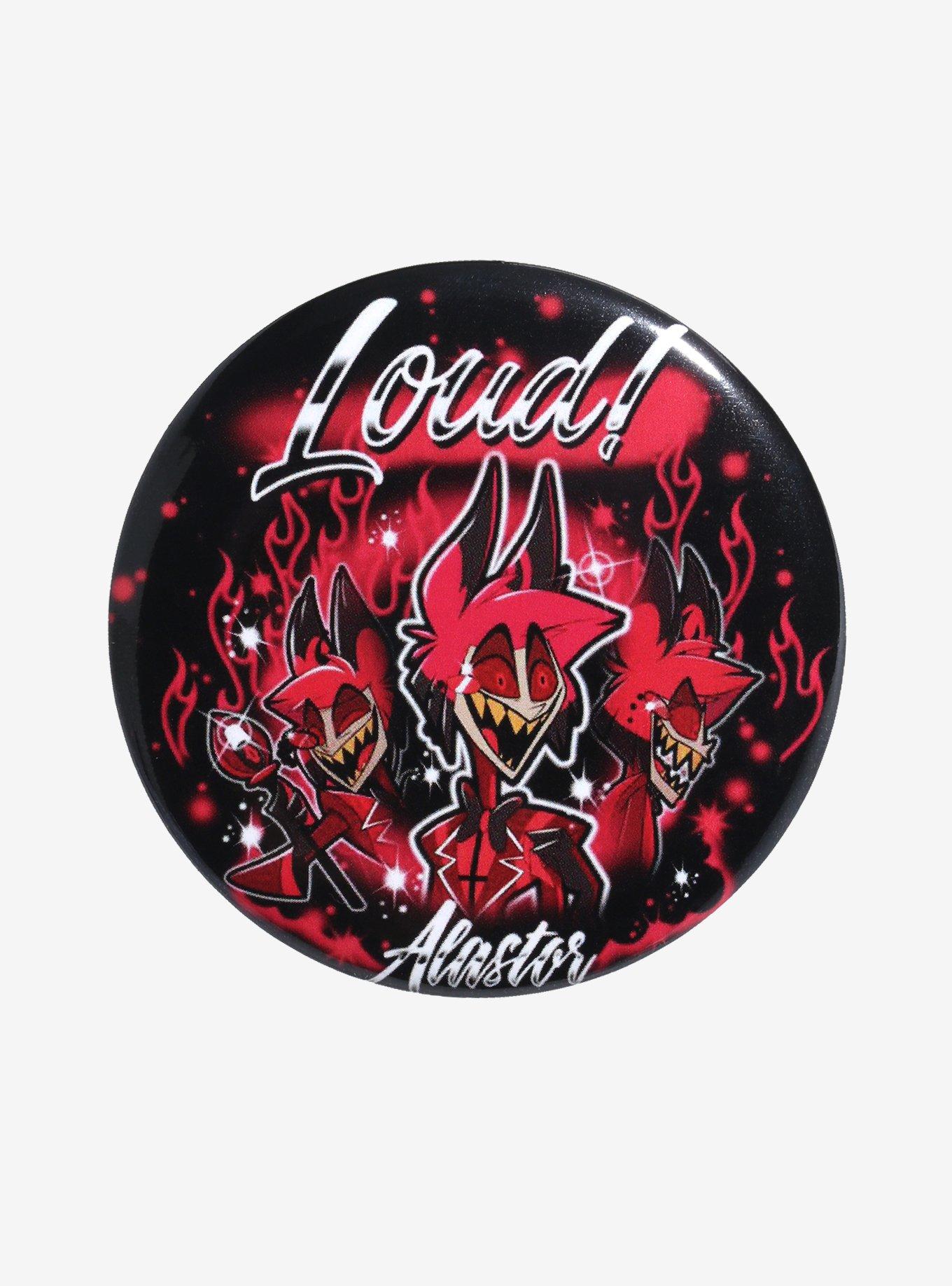 Hazbin Hotel Alastor Loud Airbrush 3 Inch Button, , hi-res