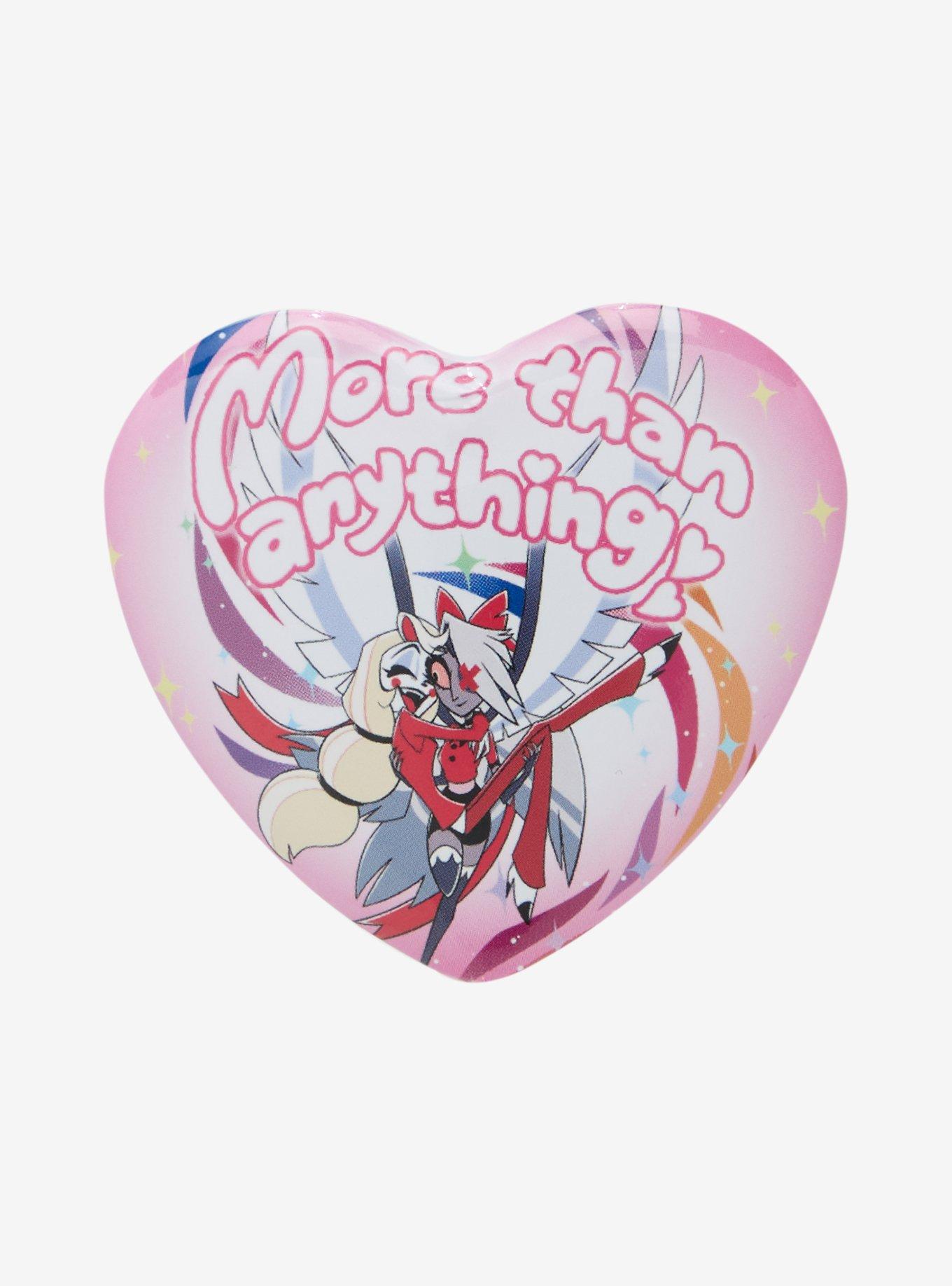 Hazbin Hotel Charlie & Vaggie More Than Anything Heart Button Hot Topic Exclusive, , hi-res