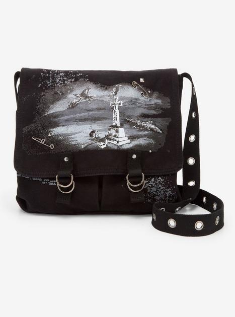 Raven Graveyard Grommet Messenger Bag | Hot Topic