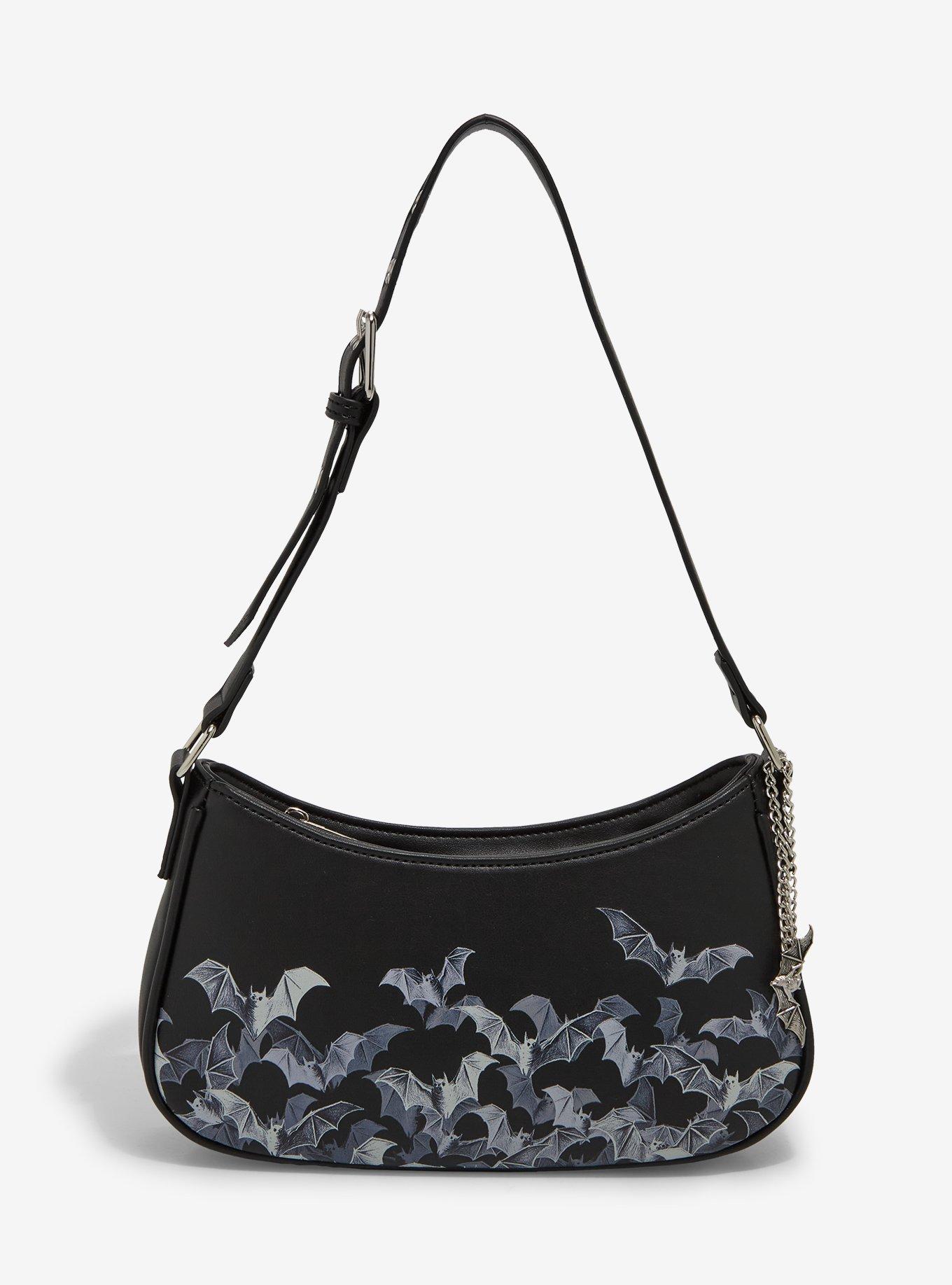 Bat Charm Grommet Shoulder Bag, , hi-res
