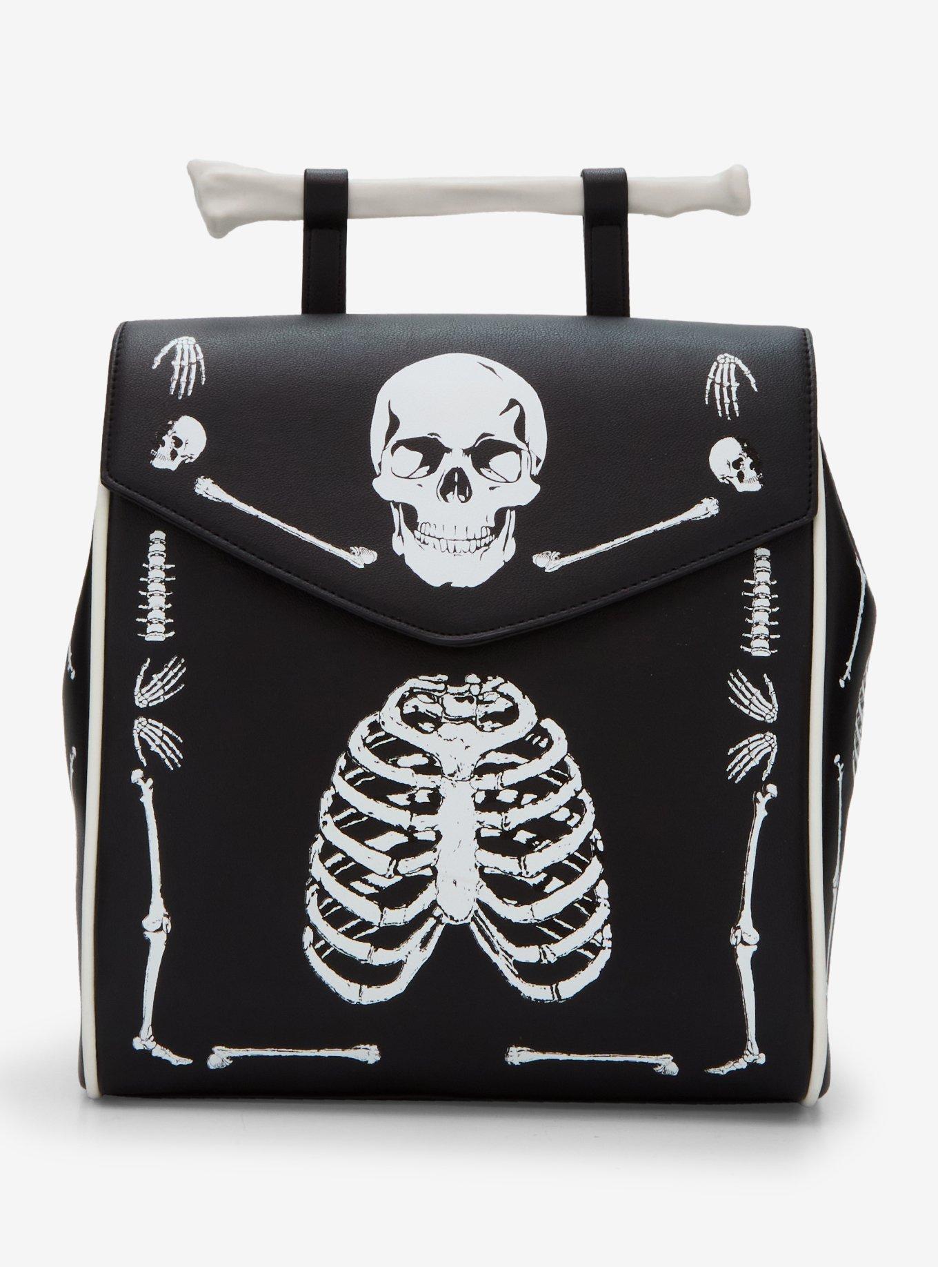 Skeleton Bone Glow-In-The-Dark Mini Backpack | Hot Topic display picture 2