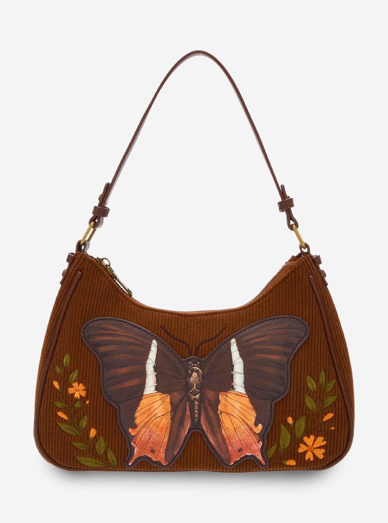 Butterfly Patch Corduroy Shoulder Bag, , hi-res