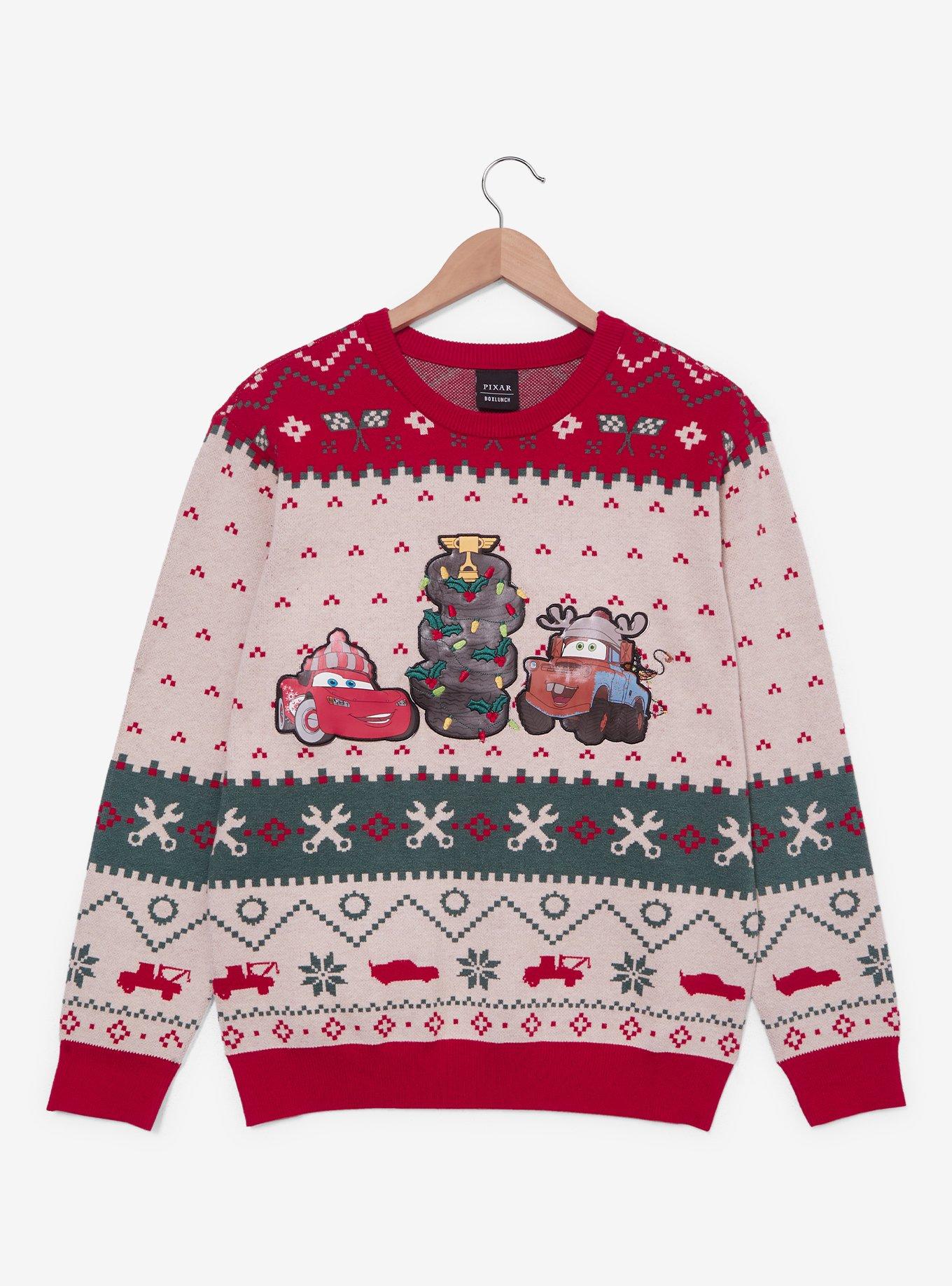 Disney Pixar Cars Lightning McQueen & Mater Holiday Sweater — BoxLunch Exclusive, , hi-res
