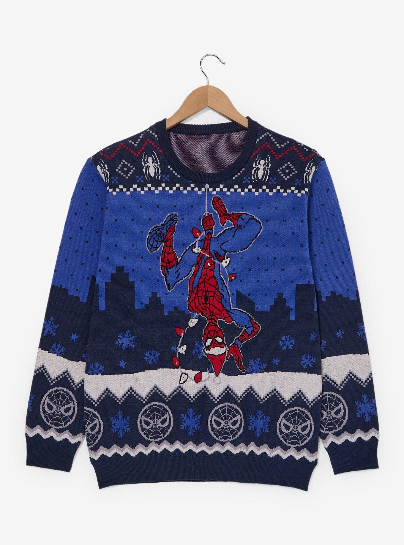 Marvel Spider-Man Light-Up Holiday Sweater - BoxLunch Exclusive, , hi-res