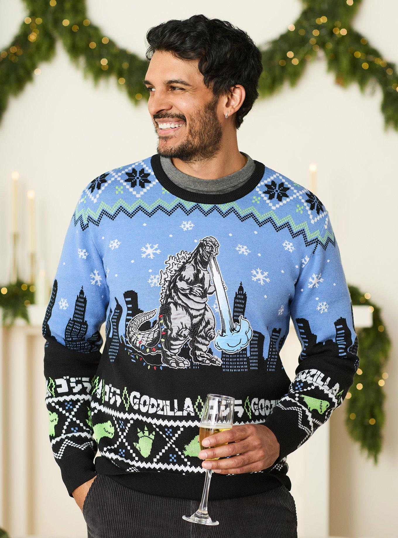 Godzilla City Scene Holiday Sweater - BoxLunch Exclusive, , hi-res