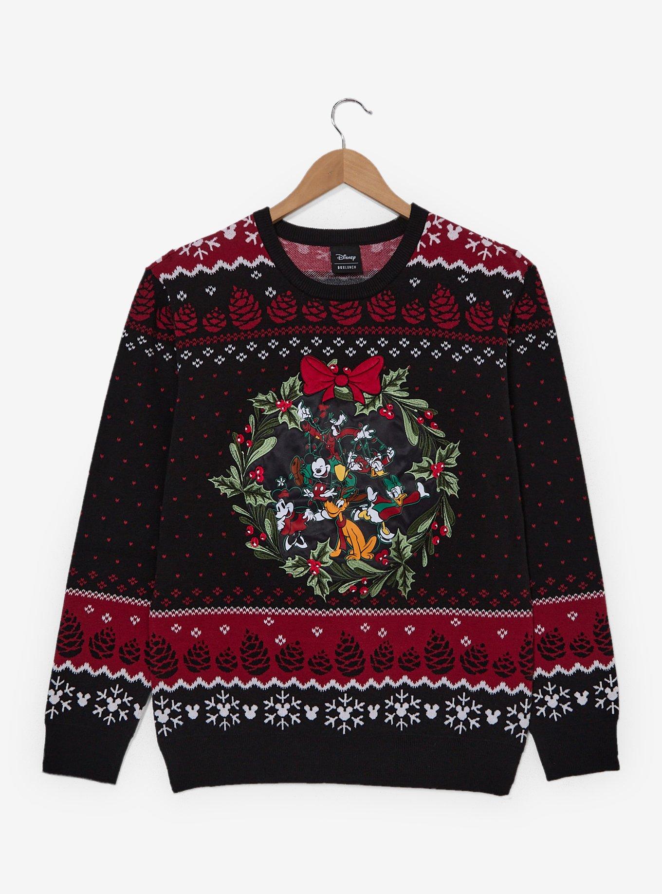 Disney Mickey & Friends Wreath Holiday Sweater -BoxLunch Exclusive, , hi-res