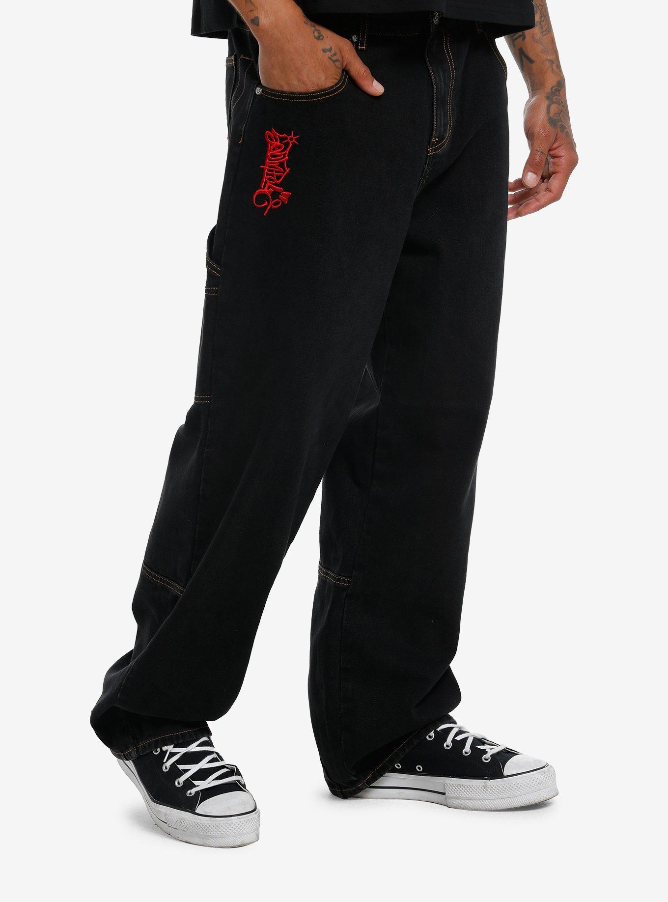 Southpole Logo Black Jeans, , hi-res