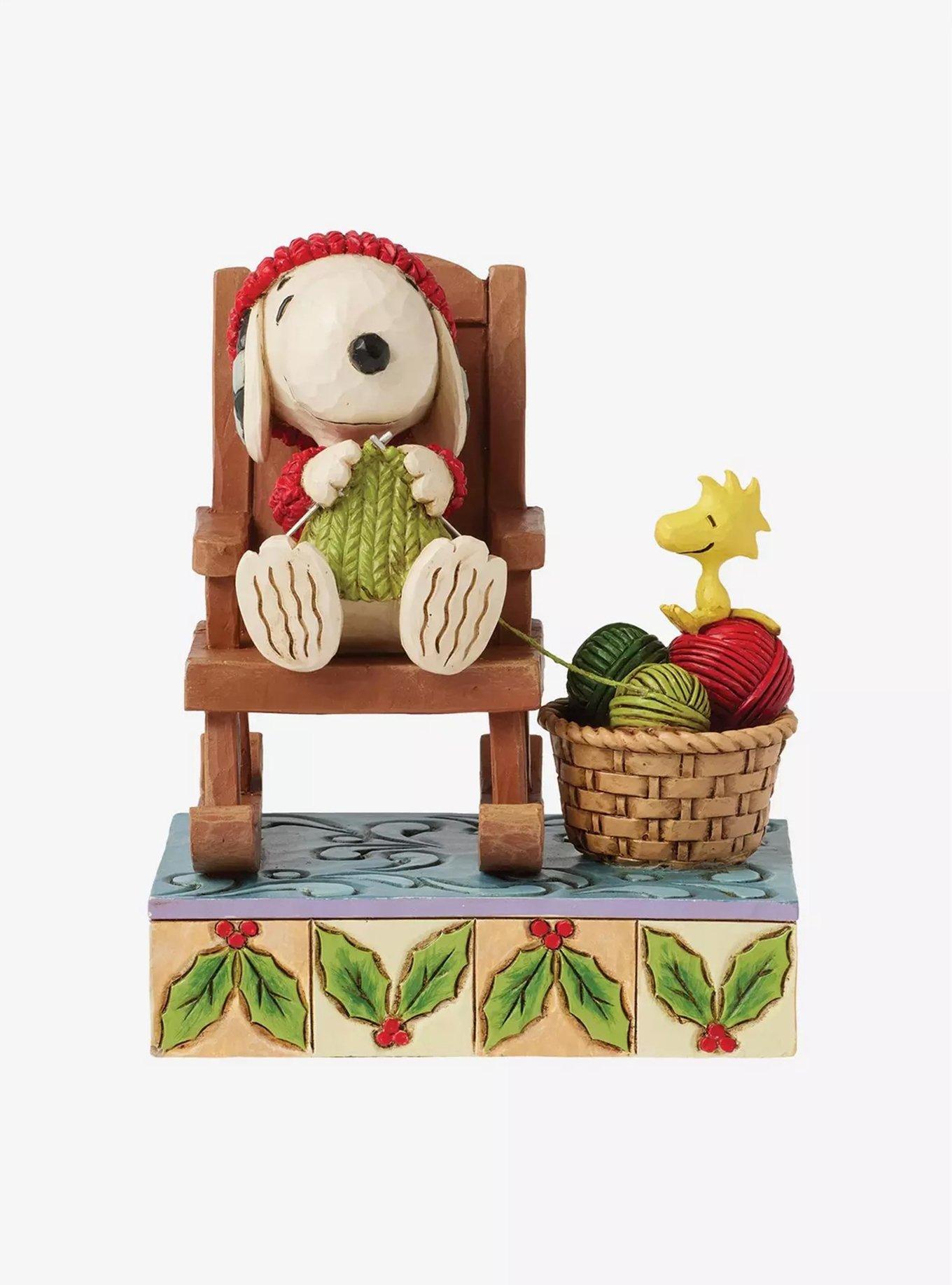 Jim Shore Peanuts Snoopy & Woodstock Rocking Chair Knitting Figure, , hi-res