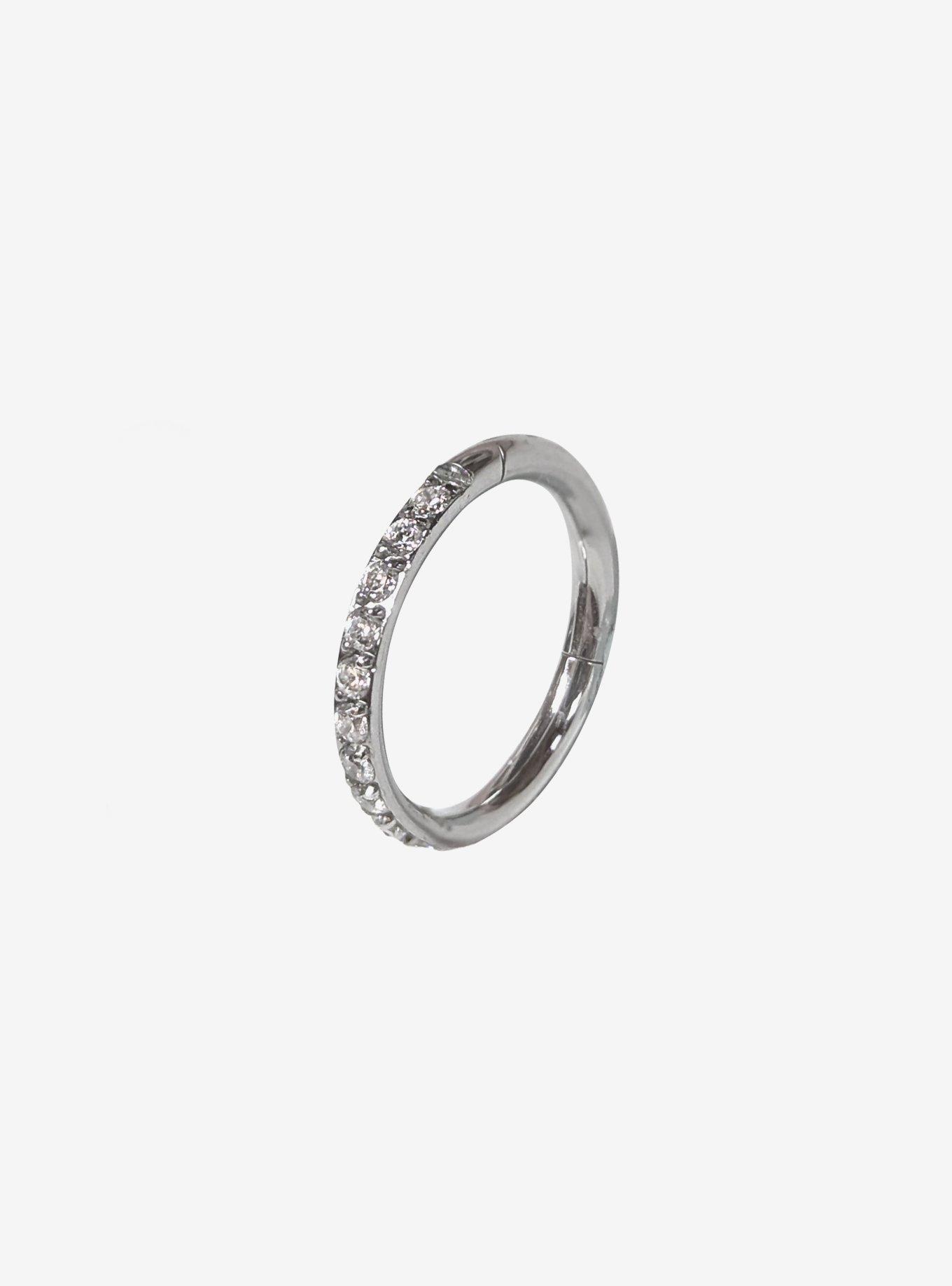 Steel Silver Bling Hinged Clicker, , hi-res