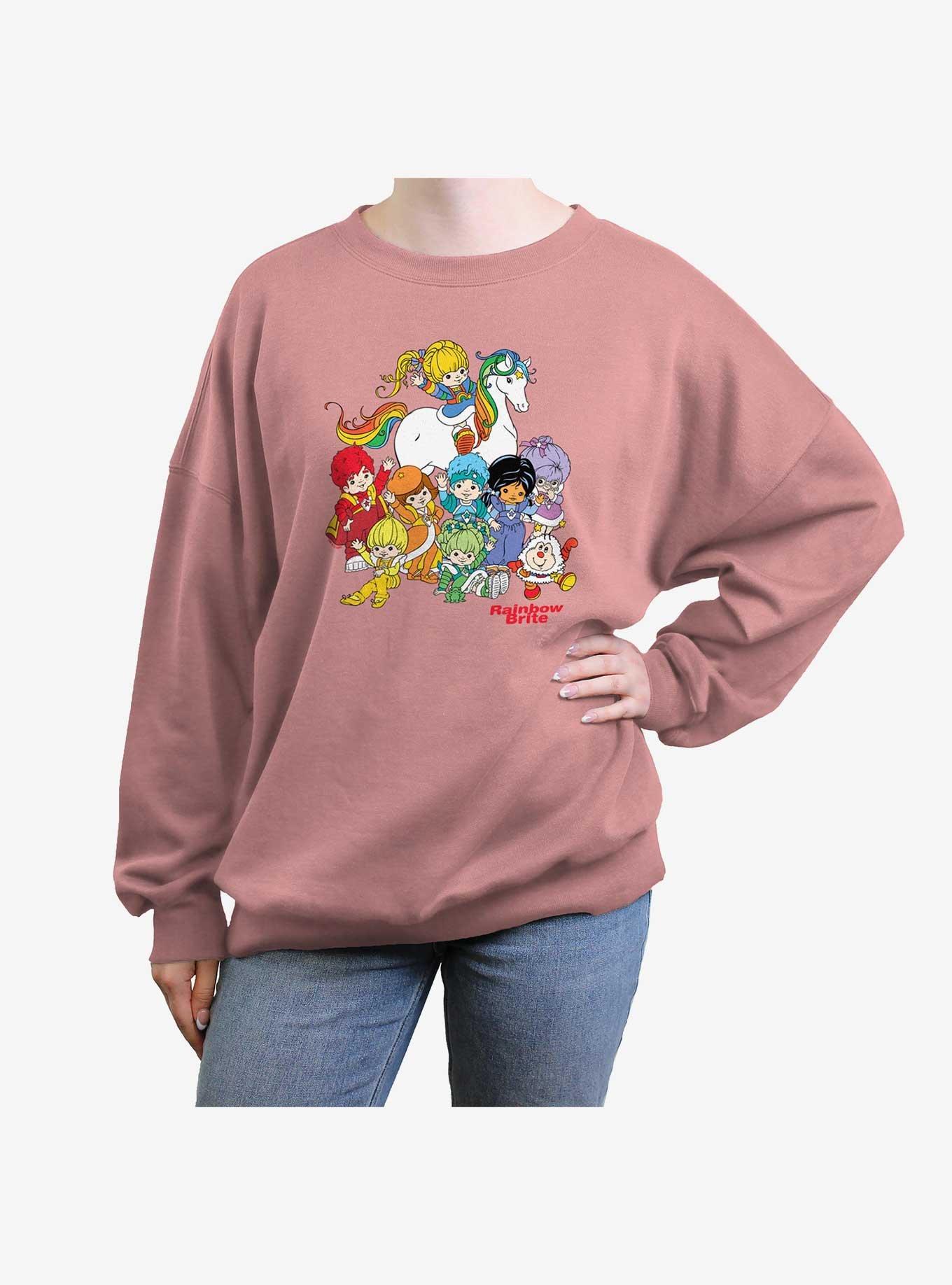 Rainbow Brite And Friends Girls Oversized Sweatshirt, DESERTPNK, hi-res