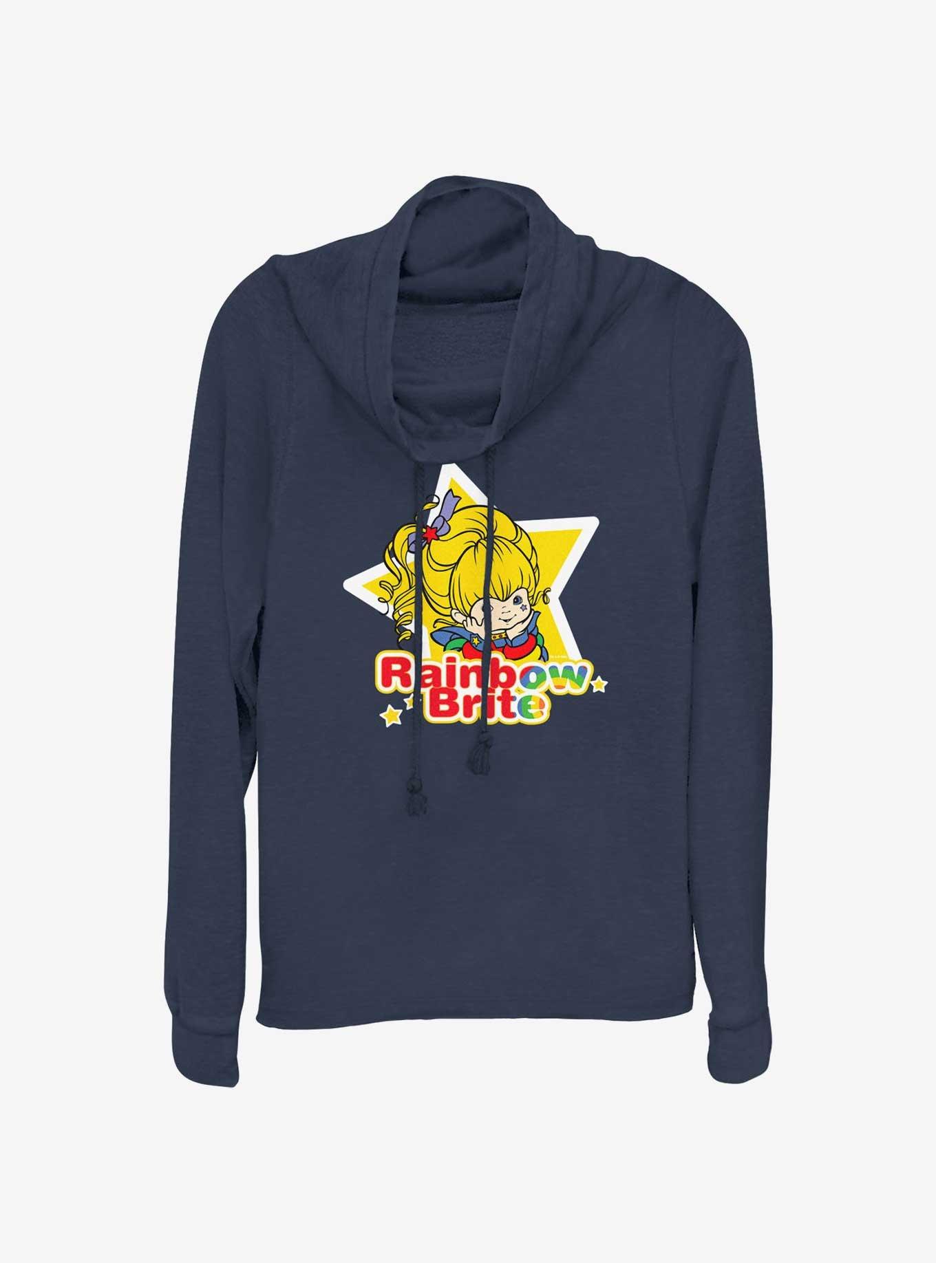 Rainbow Brite Star Badge Girls Cowl Neck Long-Sleeve Top, , hi-res