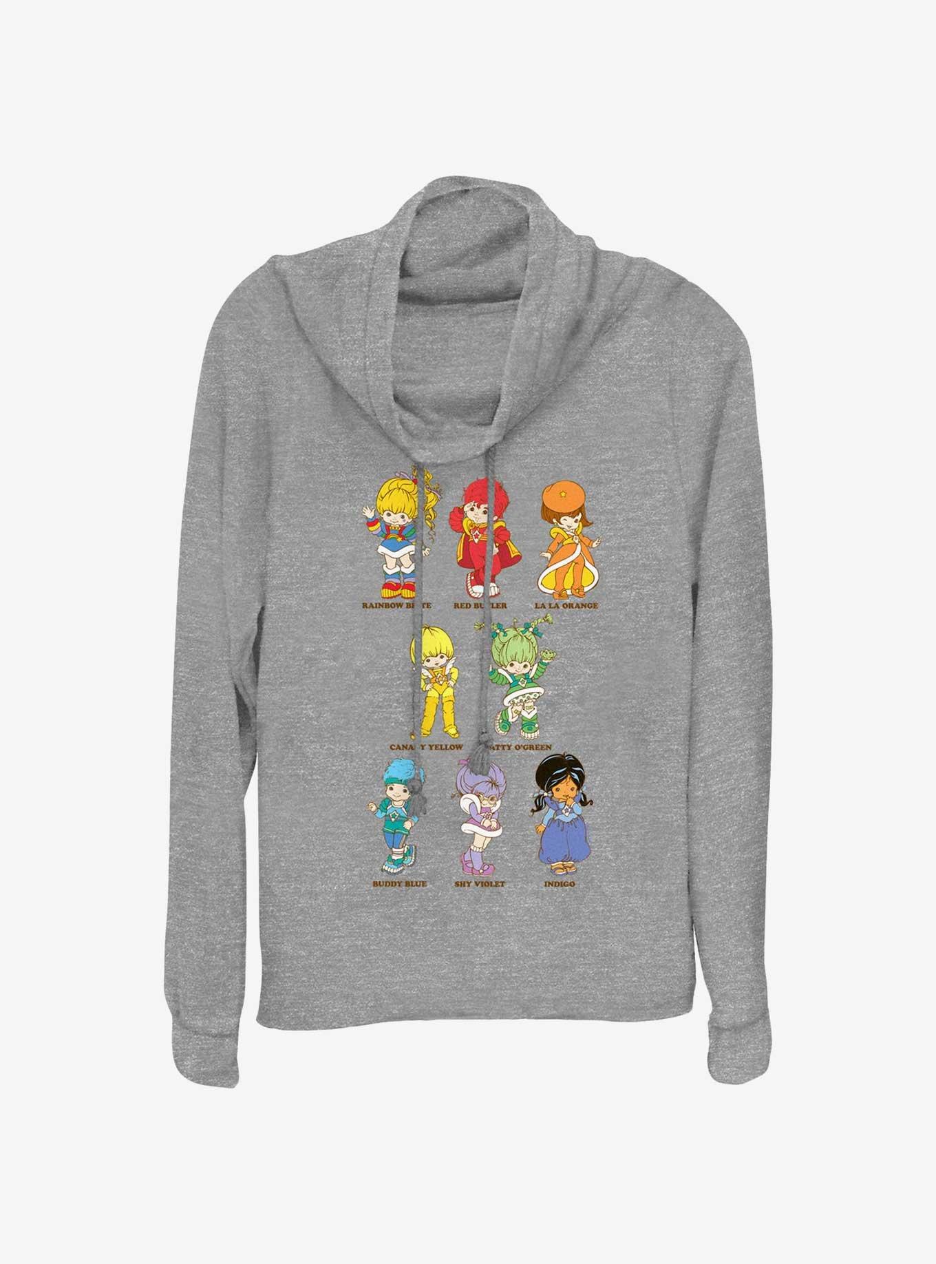 Rainbow Brite Rainbow Textbook Friends Girls Cowl Neck Long-Sleeve Top, , hi-res