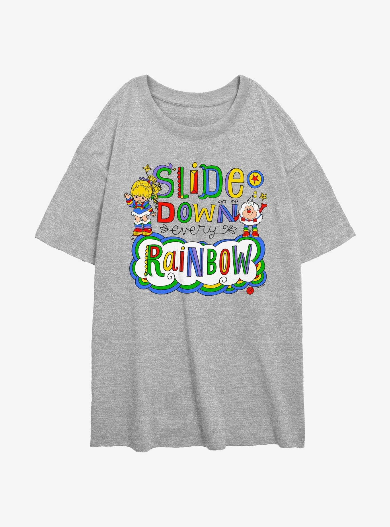 Rainbow Brite Down Every Rainbow Girls Oversized T-Shirt, ATH HTR, hi-res