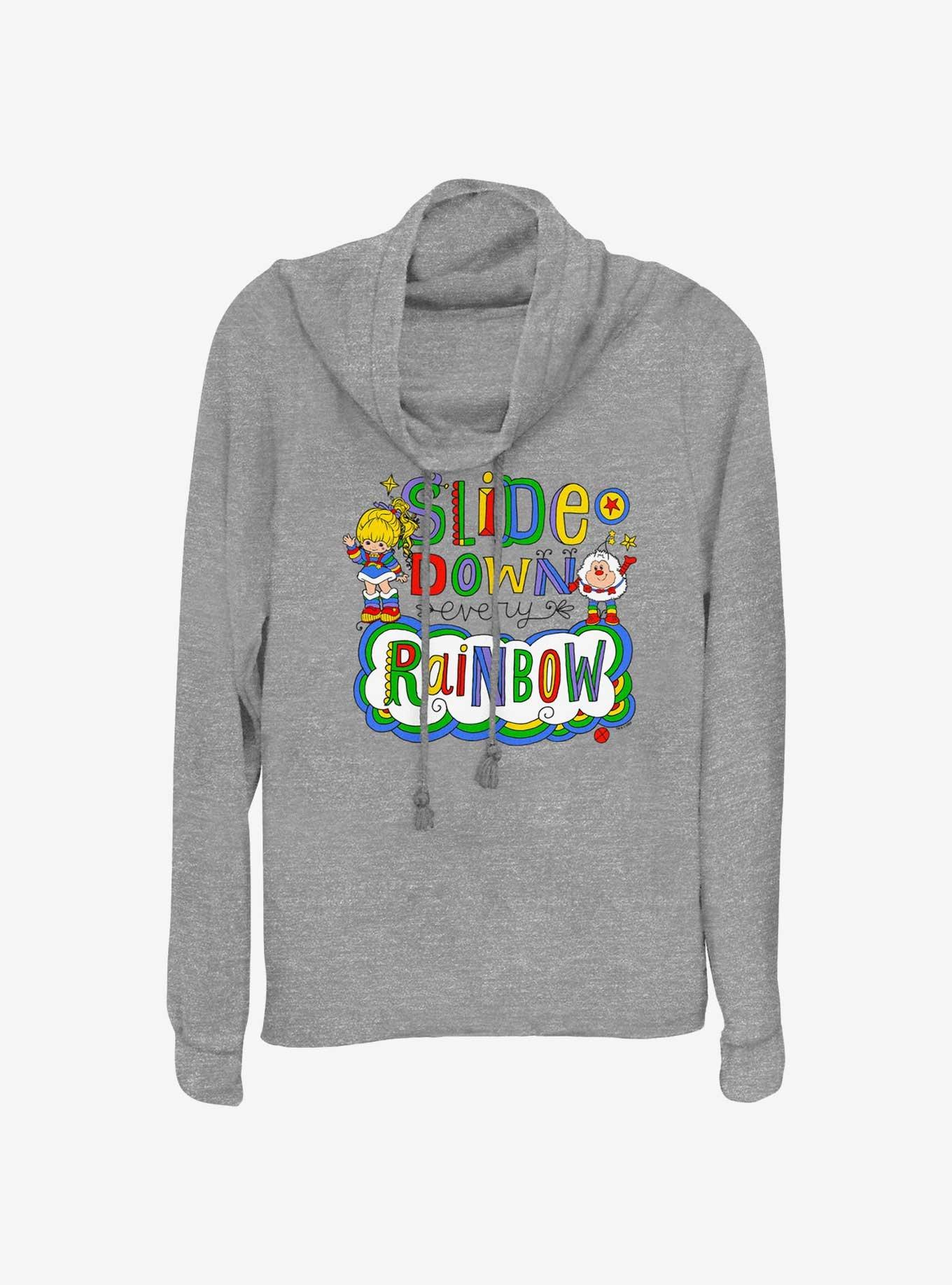 Rainbow Brite Down Every Rainbow Girls Cowl Neck Long-Sleeve Top, , hi-res