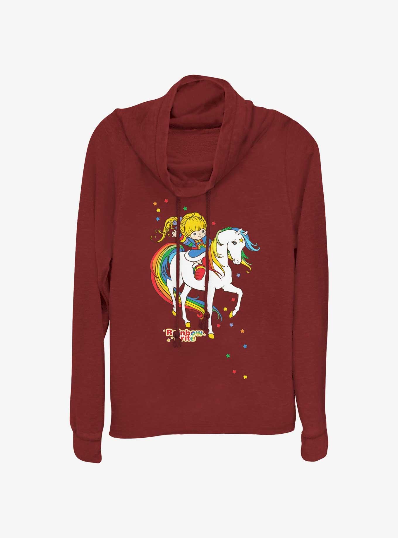 Rainbow Brite & Starlite Girls Cowl Neck Long-Sleeve Top