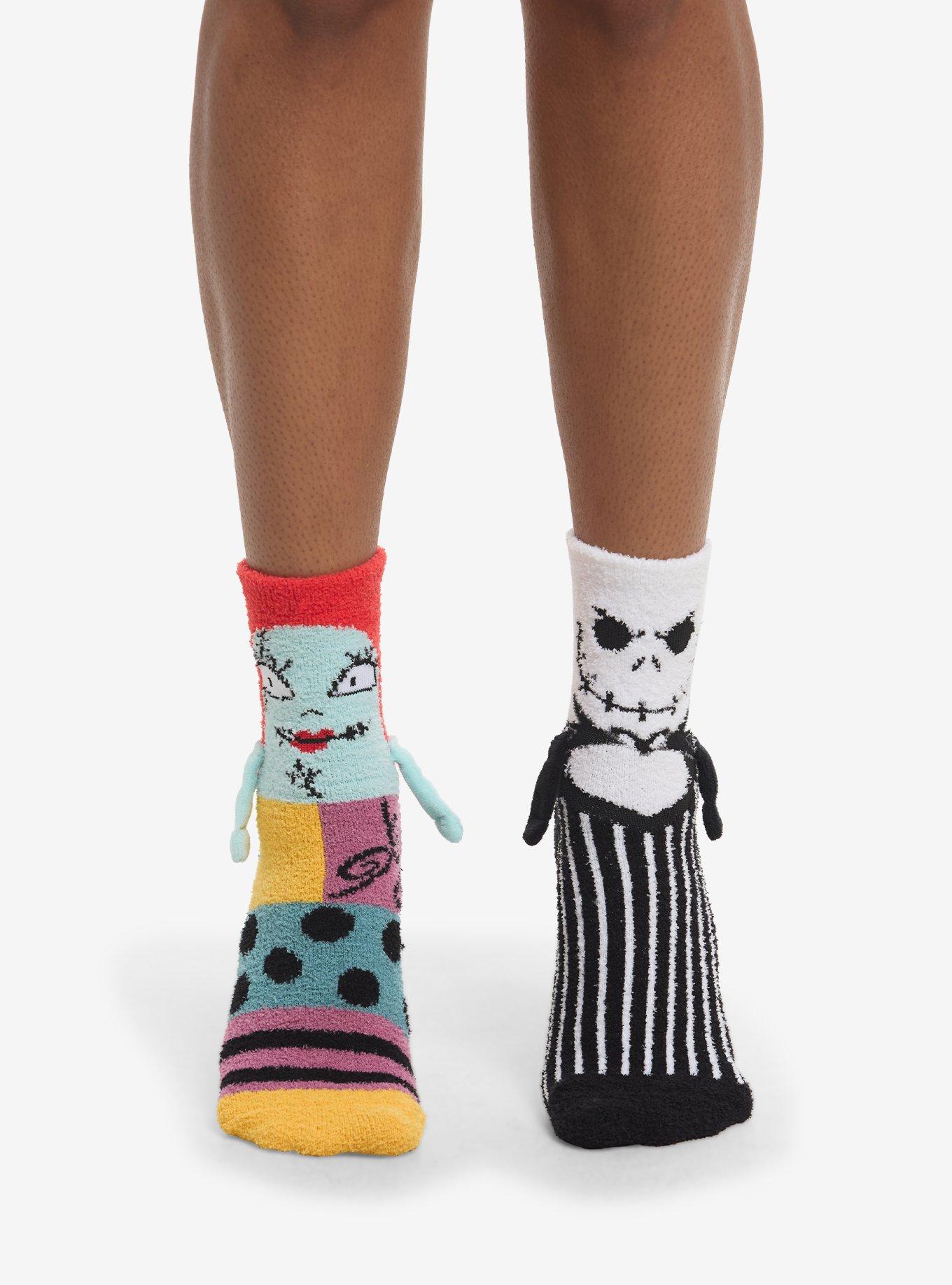 The Nightmare Before Christmas Jack & Sally Magnetic Arms Mismatch Cozy Socks, , hi-res