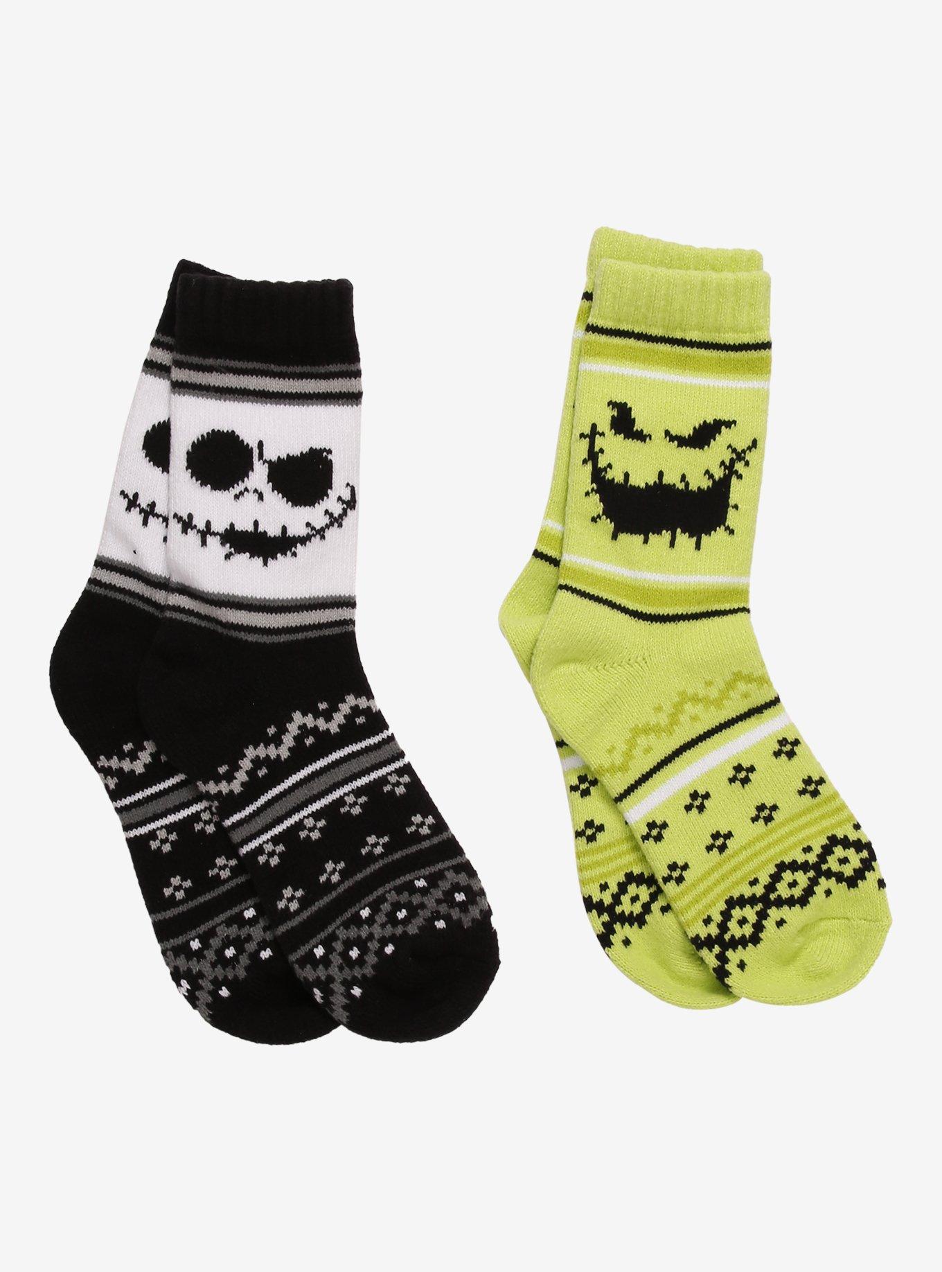 The Nightmare Before Christmas Jack & Oogie Cozy Crew Socks 2 Pair, , hi-res