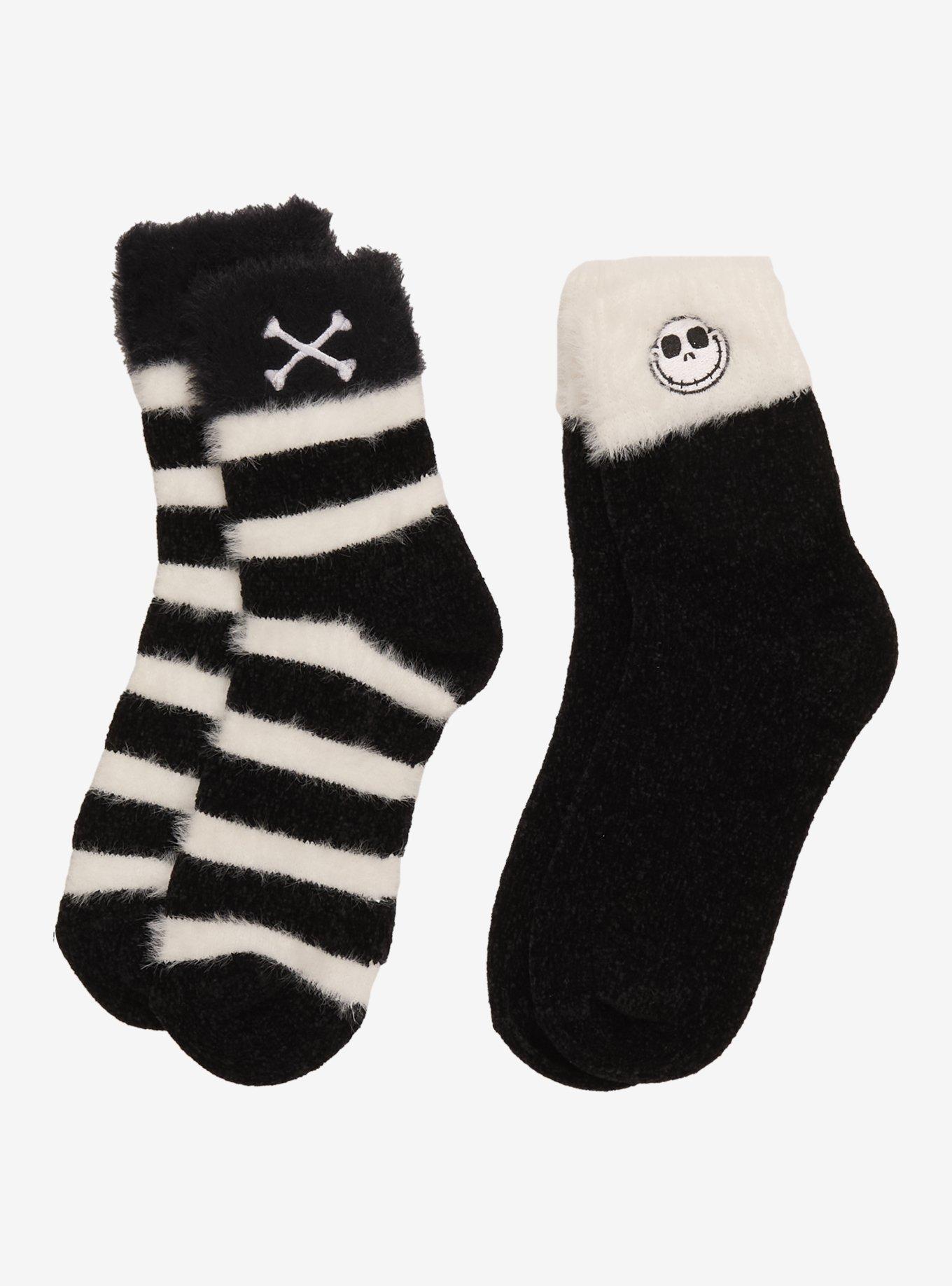 The Nightmare Before Christmas Jack Skellington Fuzzy Socks 2 Pair, , hi-res