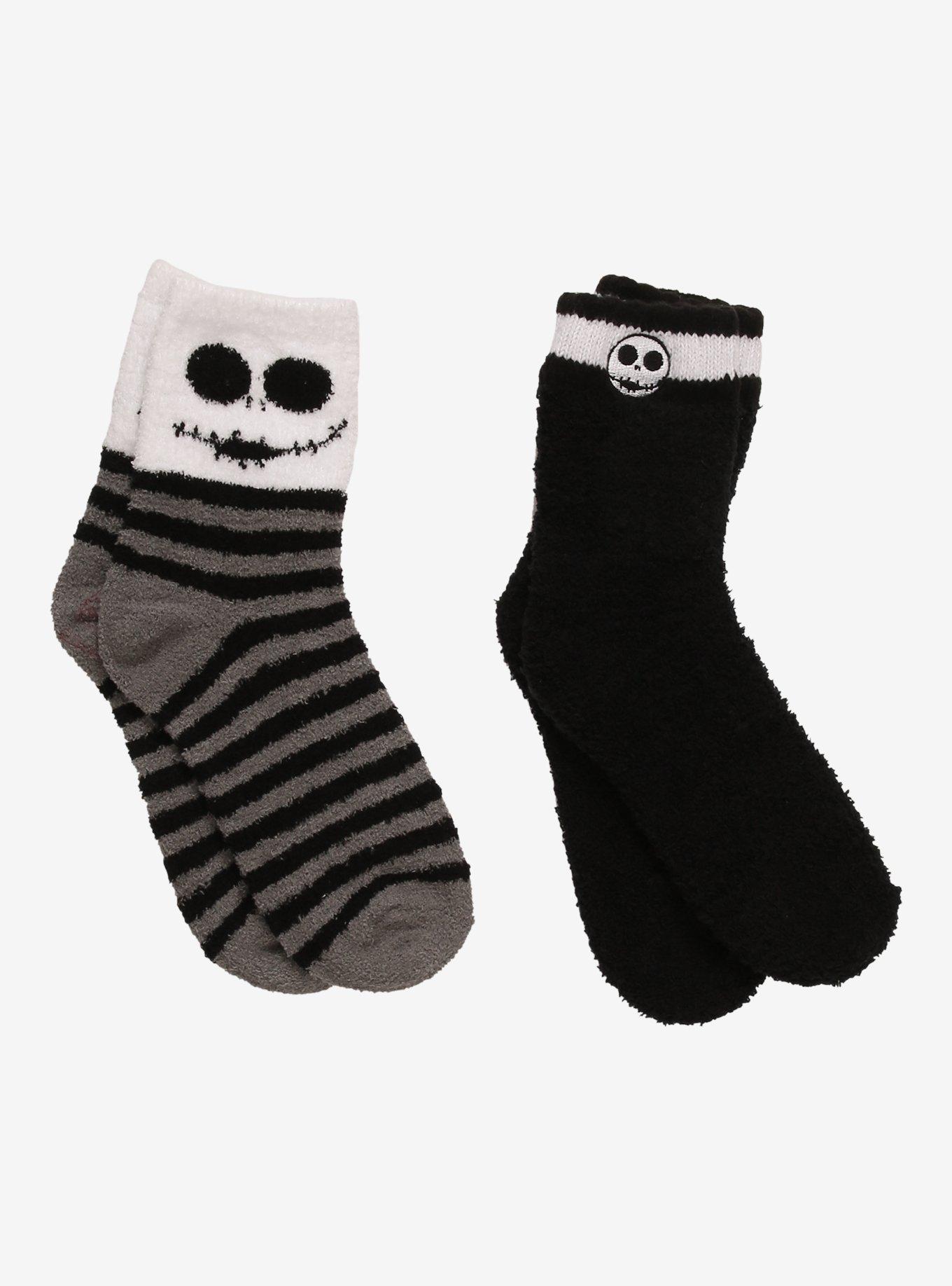 The Nightmare Before Christmas Jack Stripe Cozy Socks 2 Pair, , hi-res
