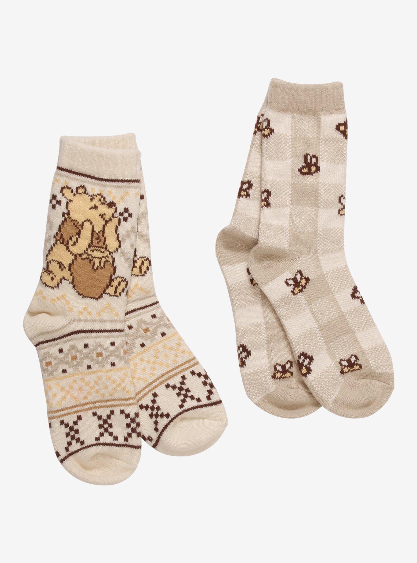 Winnie The Pooh Fair Isle Cozy Crew Socks 2 Pair, , hi-res