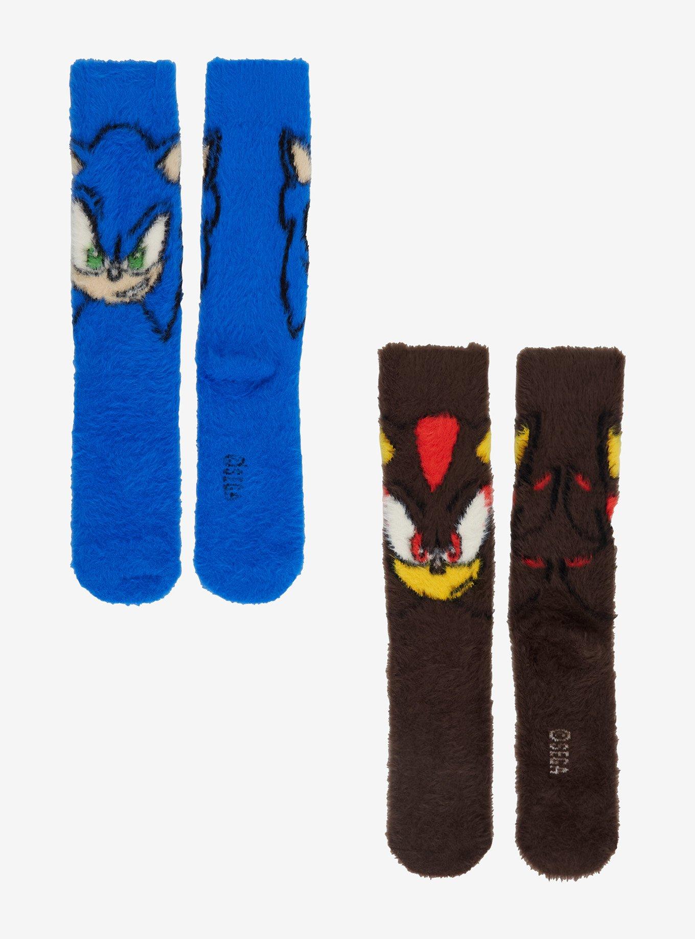 Sonic The Hedgehog Sonic & Shadow Fuzzy Crew Socks 2 Pair, , hi-res