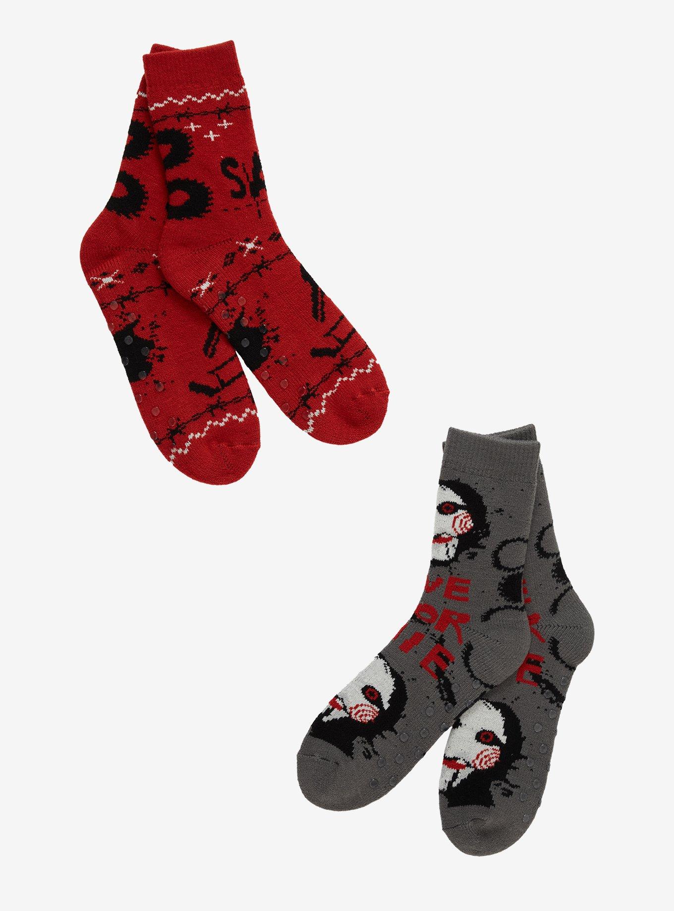 Saw Fair Isle Cozy Slipper Socks 2 Pair, , hi-res