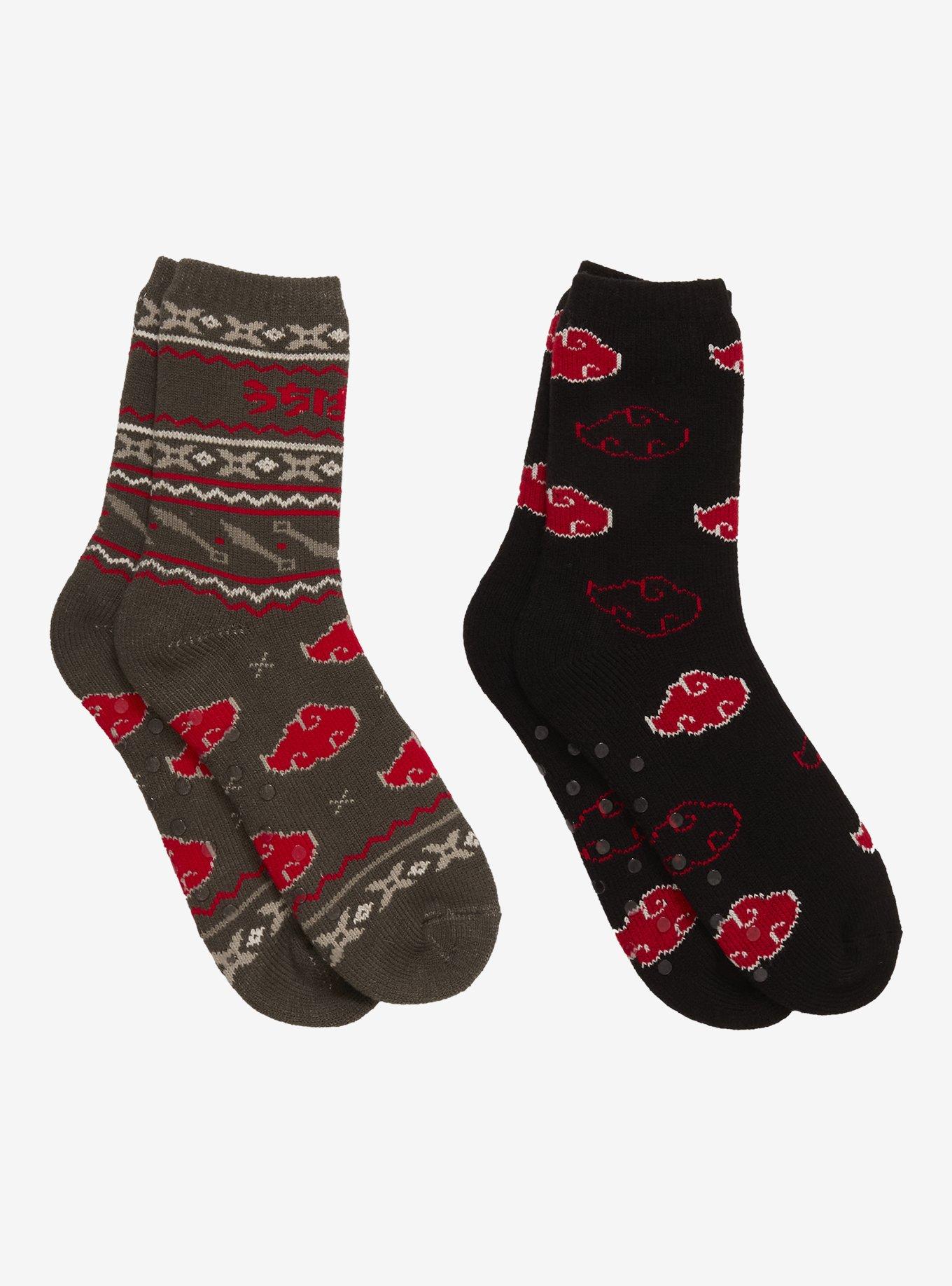 Naruto Shippuden Akatsuki Cozy Slipper Socks 2 Pair, , hi-res