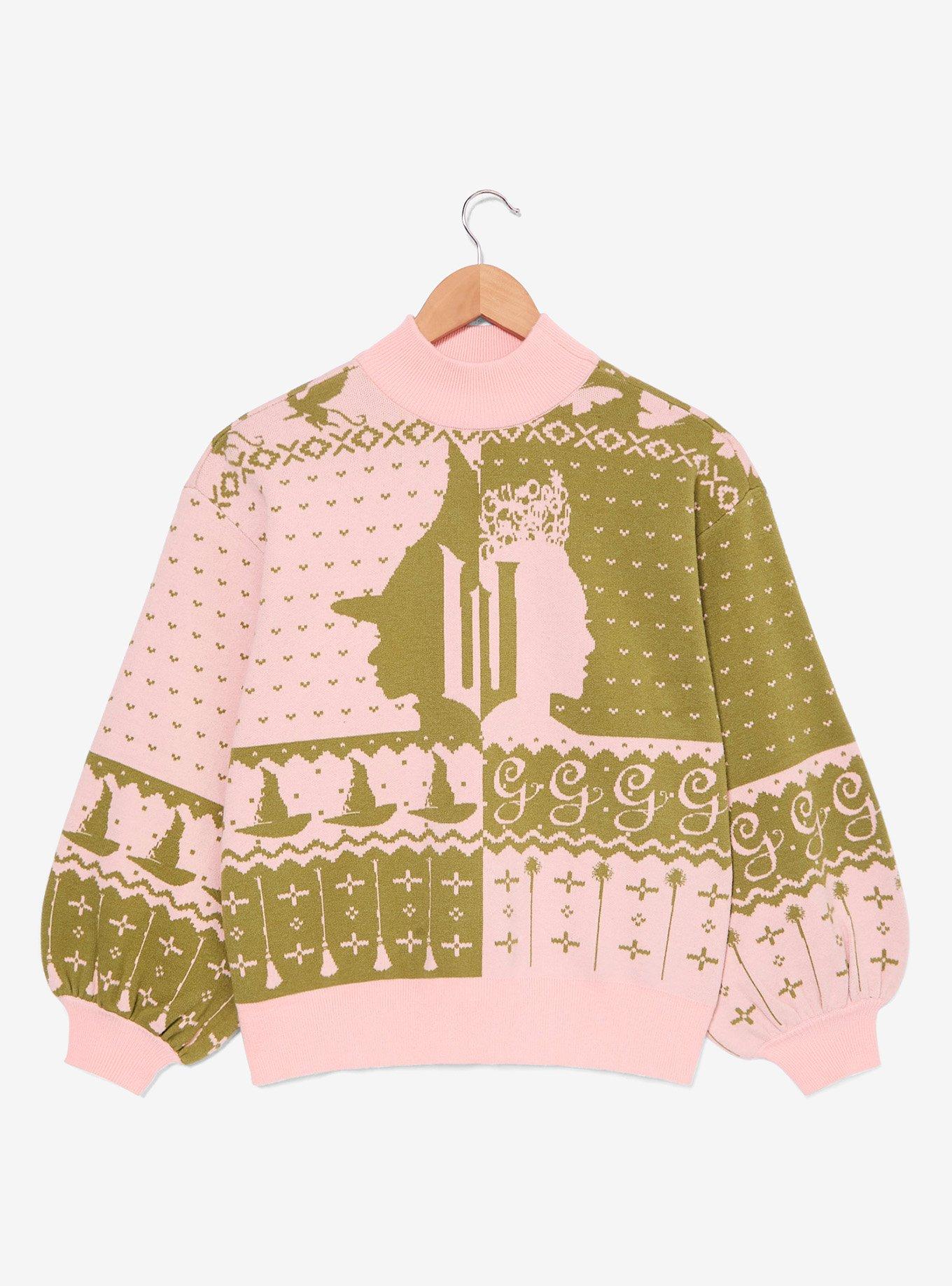 Wicked Glinda & Elphaba Silhouette Women's Holiday Sweater — BoxLunch Exclusive, , hi-res