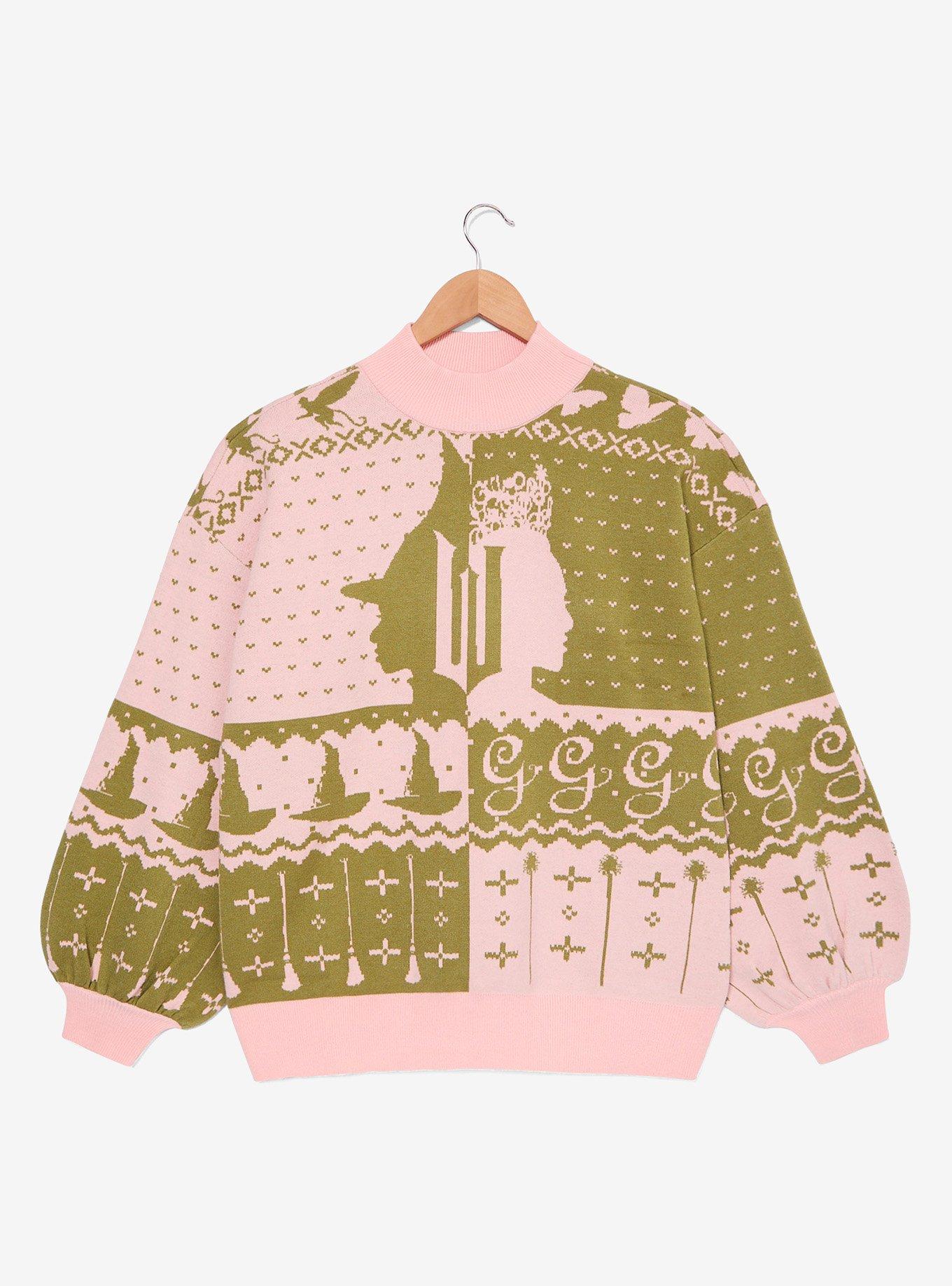Wicked Glinda & Elphaba Silhouette Women's Plus Size Holiday Sweater — BoxLunch Exclusive, , hi-res