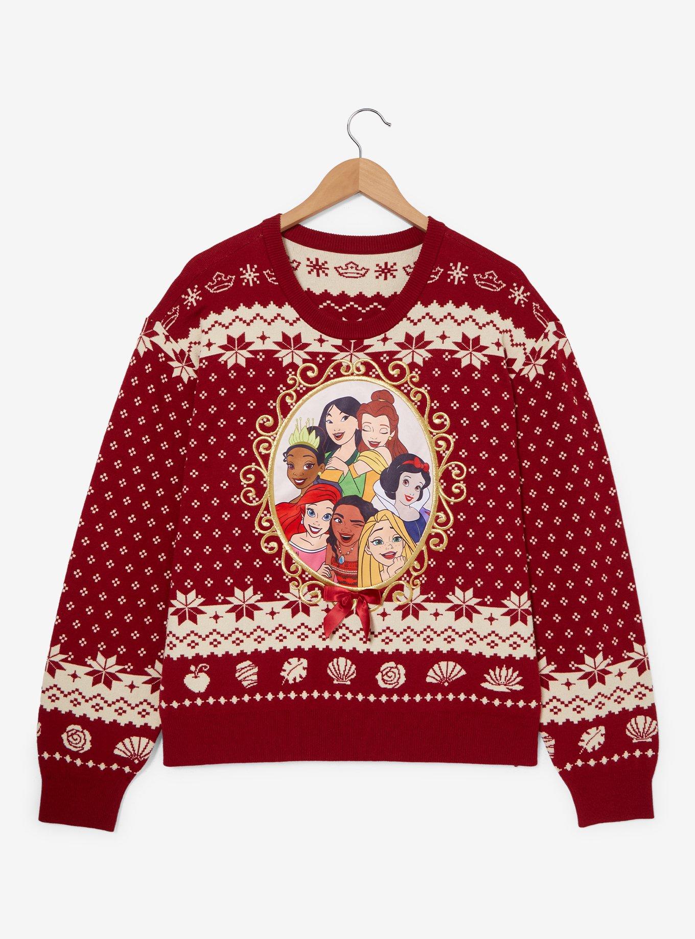 Disney Princess Portrait Plus Size Holiday Sweater — BoxLunch Exclusive, , hi-res