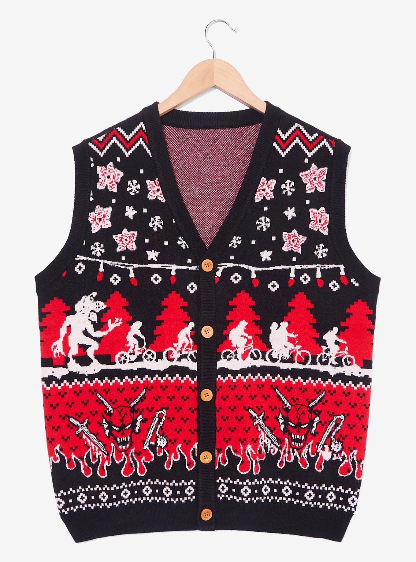 Stranger Things Holiday Icons Sweater Vest - BoxLunch Exclusive, , hi-res