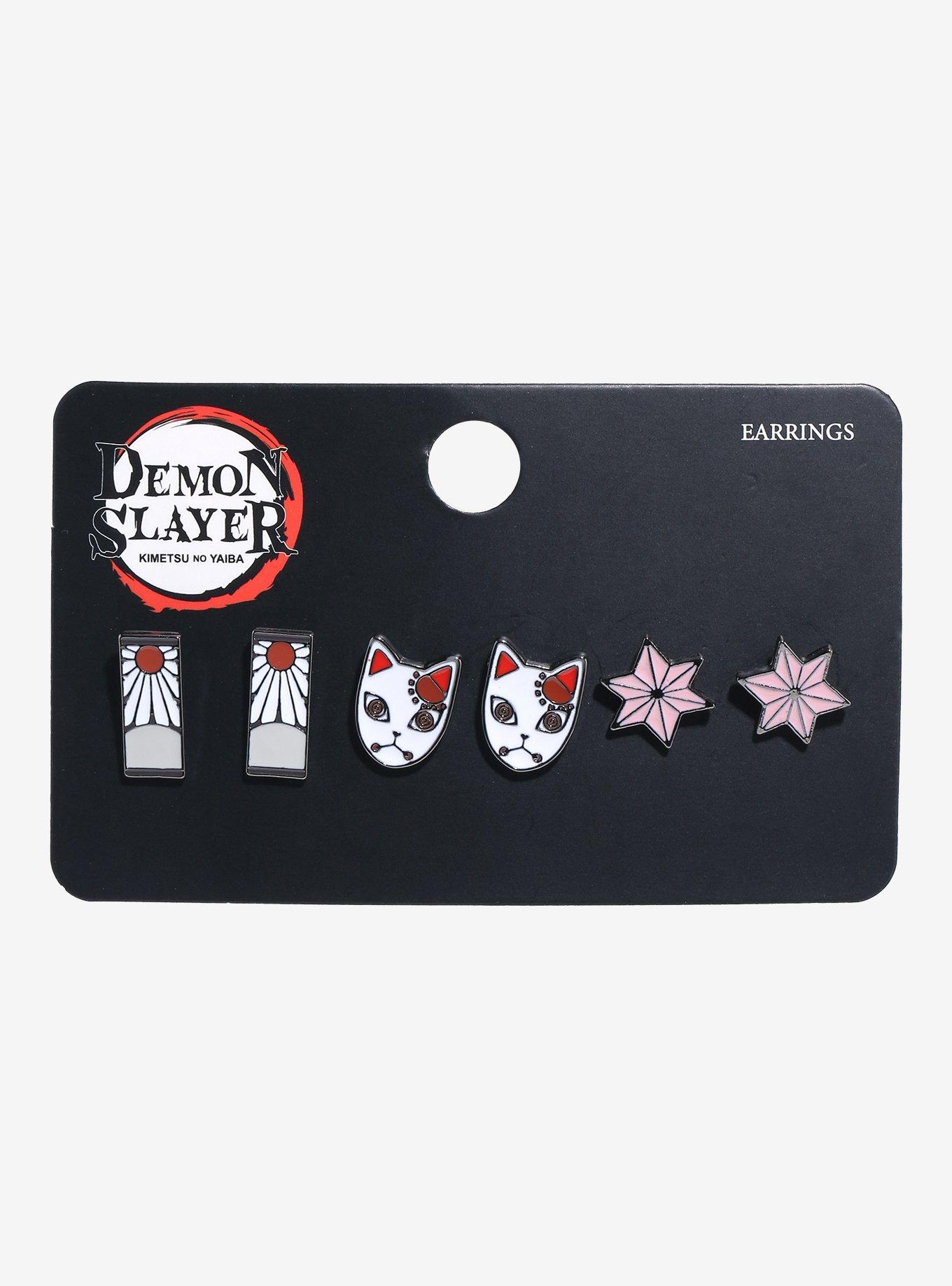 Demon Slayer: Kimetsu No Yaiba Stud Earring Set, , hi-res
