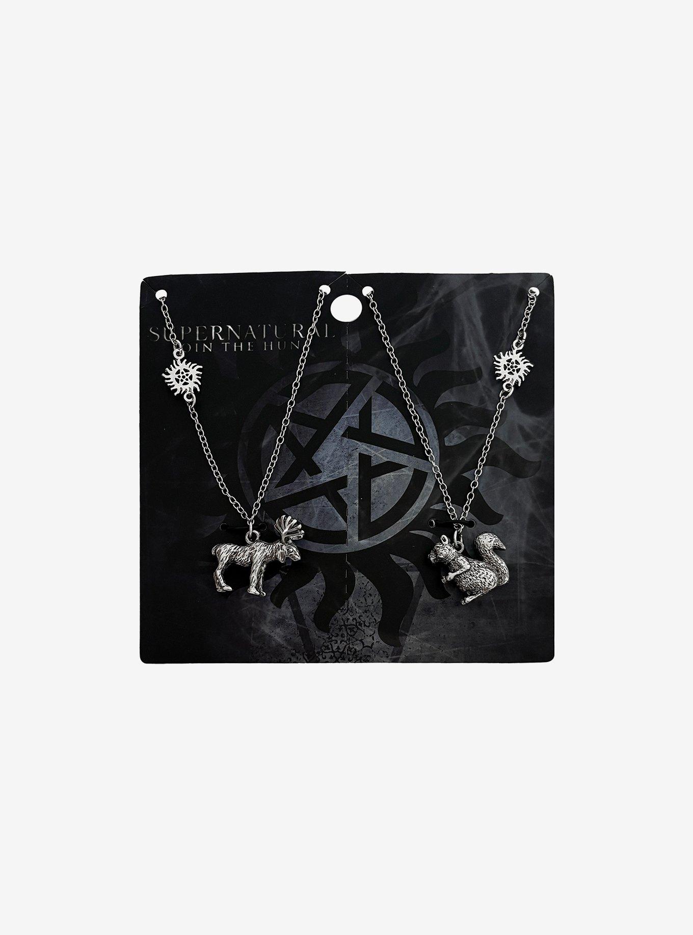 Supernatural Moose & Squirrel Best Friend Necklace Set, , hi-res