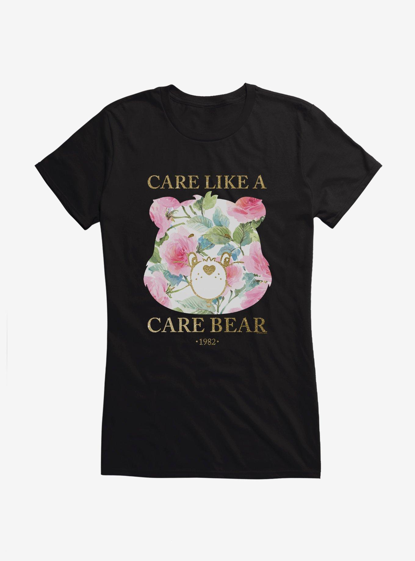 Care Bears Care Like A Care Bear Floral Girls T-Shirt, BLACK, hi-res