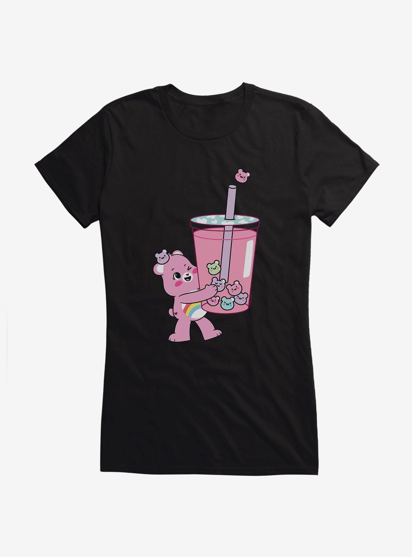 Care Bears Cheer Bear Pink Boba Time Girls T-Shirt, , hi-res