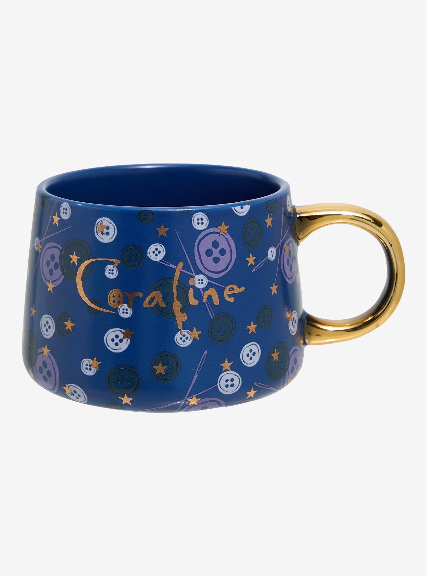 Coraline Button Blue Mug — BoxLunch Exclusive, , hi-res
