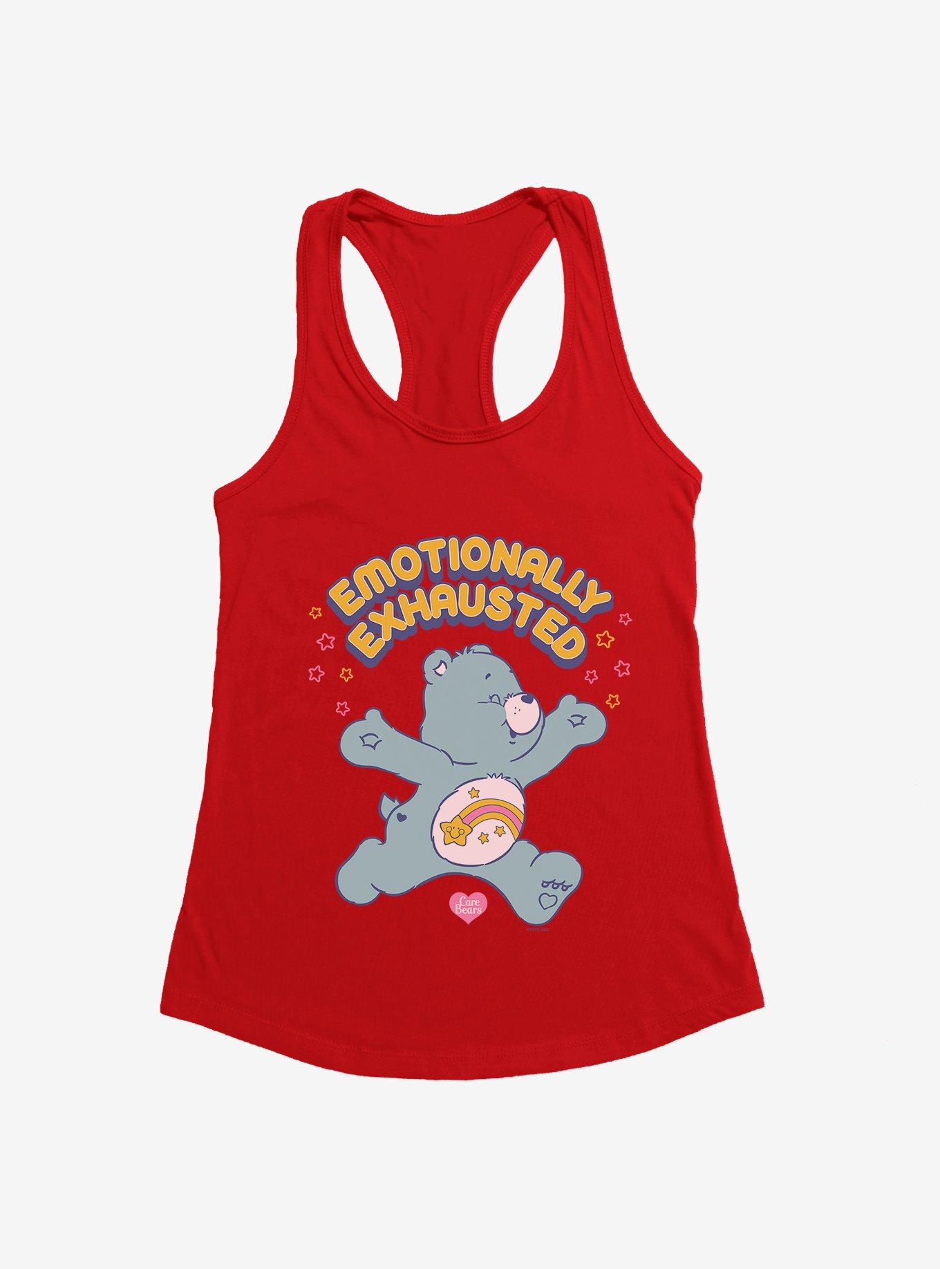 Care Bears Wish Bear Emotionally Exhausted Girls Tank, RED, hi-res