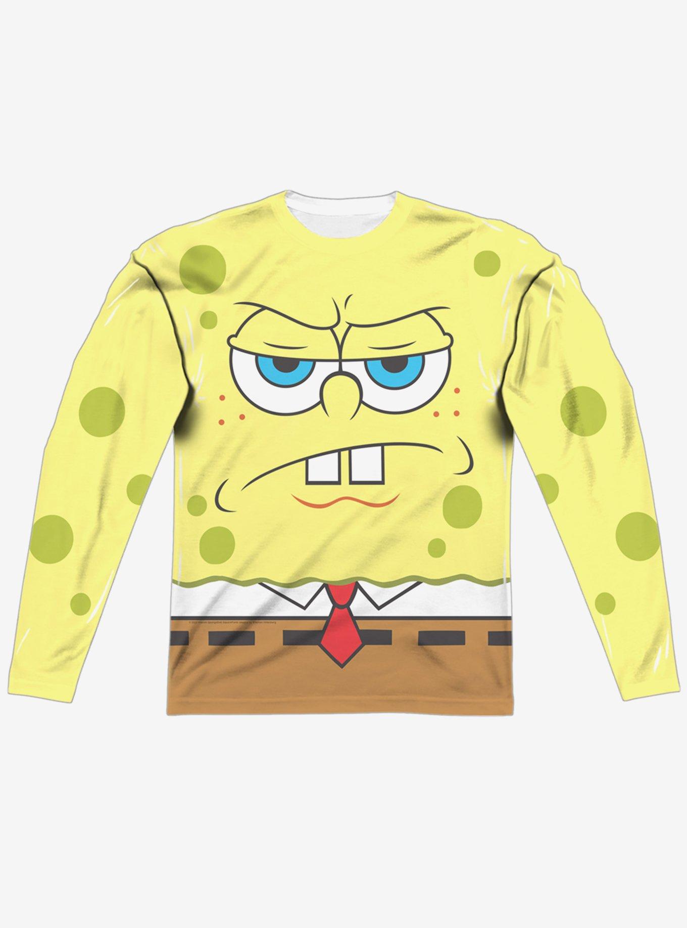 SpongeBob SquarePants Angry Face Long Sleeve Sublimated T-Shirt, MULTI, hi-res