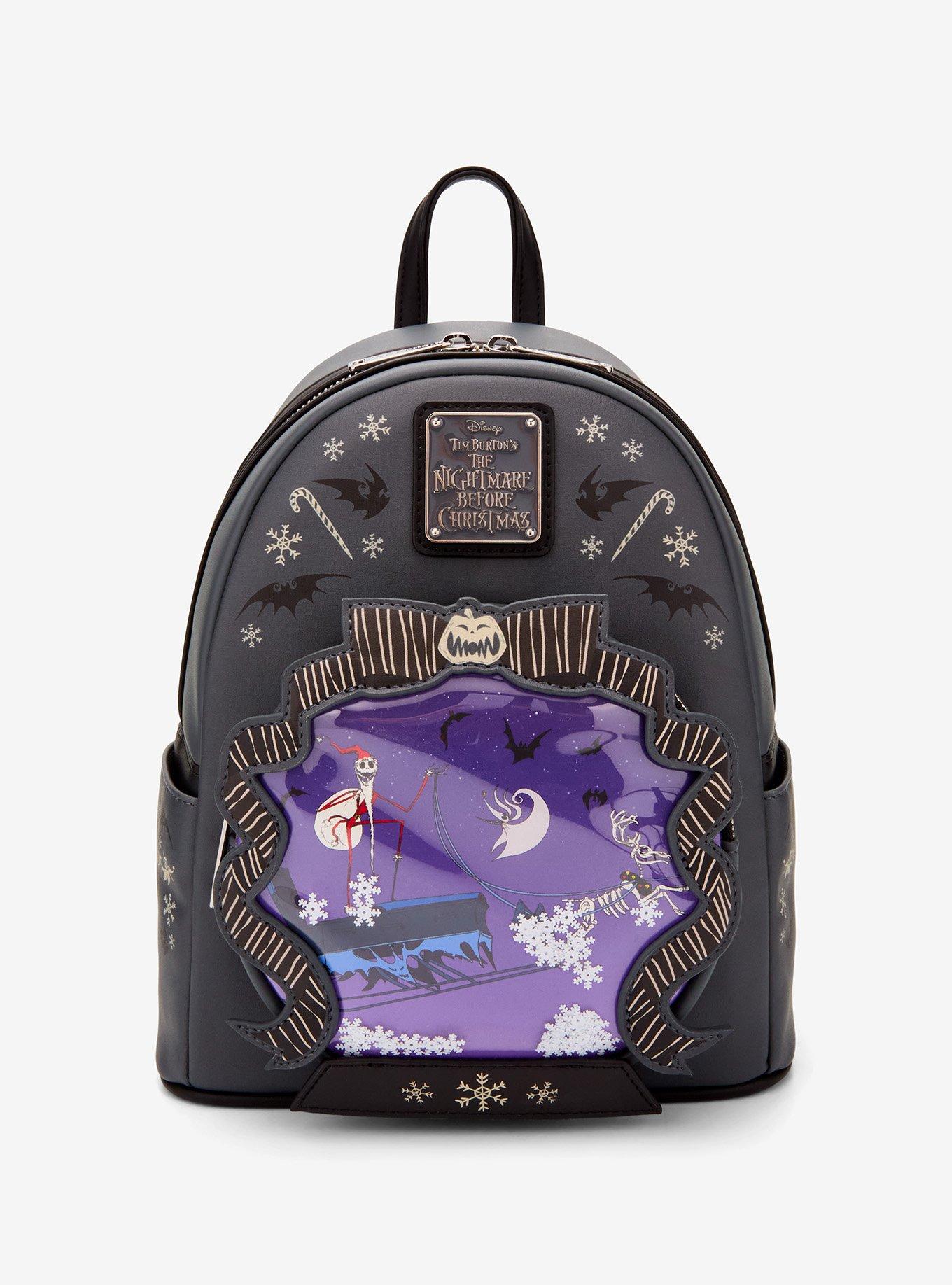 Loungefly Disney The Nightmare Before Christmas Sleigh Ride Snow Globe Glow-in-the-Dark Mini Backpack - BoxLunch Exclusive, , hi-res