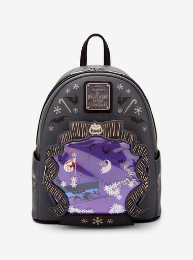 Loungefly NBC Maroon Backpack & card holder Amazon.com | Loungefly x NBC Christmas Town Mini Backpack  main image 3