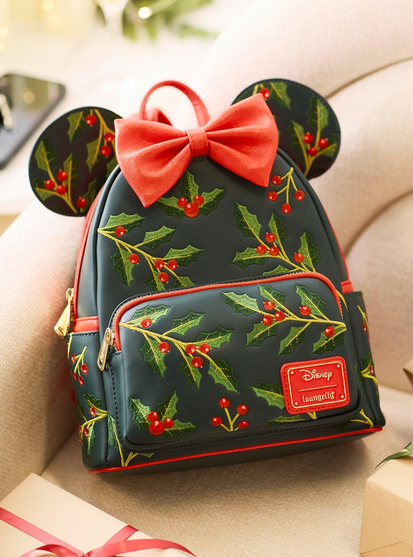 Loungefly Disney Minnie Mouse Holiday Holly Ears Mini Backpack - BoxLunch Exclusive, , hi-res