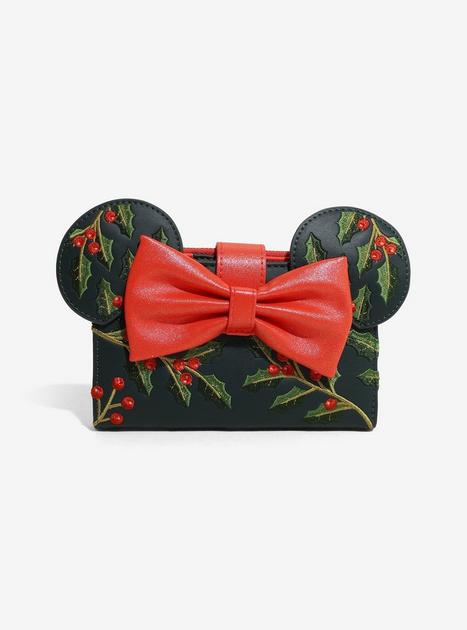 Loungefly Minnie Mouse Holly Backpack and Wallet Set Loungefly Disney Minnie Mouse Holiday Holly Ears Mini  main image 4