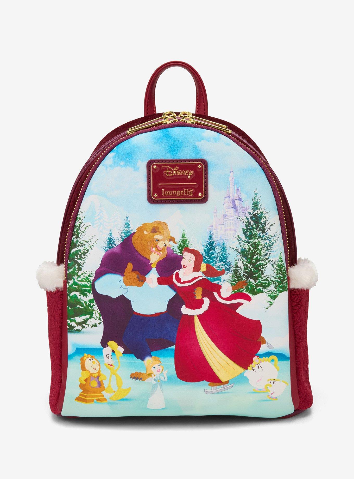 enchanted winter - loungefly disney winter belle cosplay mini backpack Loungefly Disney Beauty and the Beast Winter Ice Skating Mini Backpack —  BoxLunch Exclusive