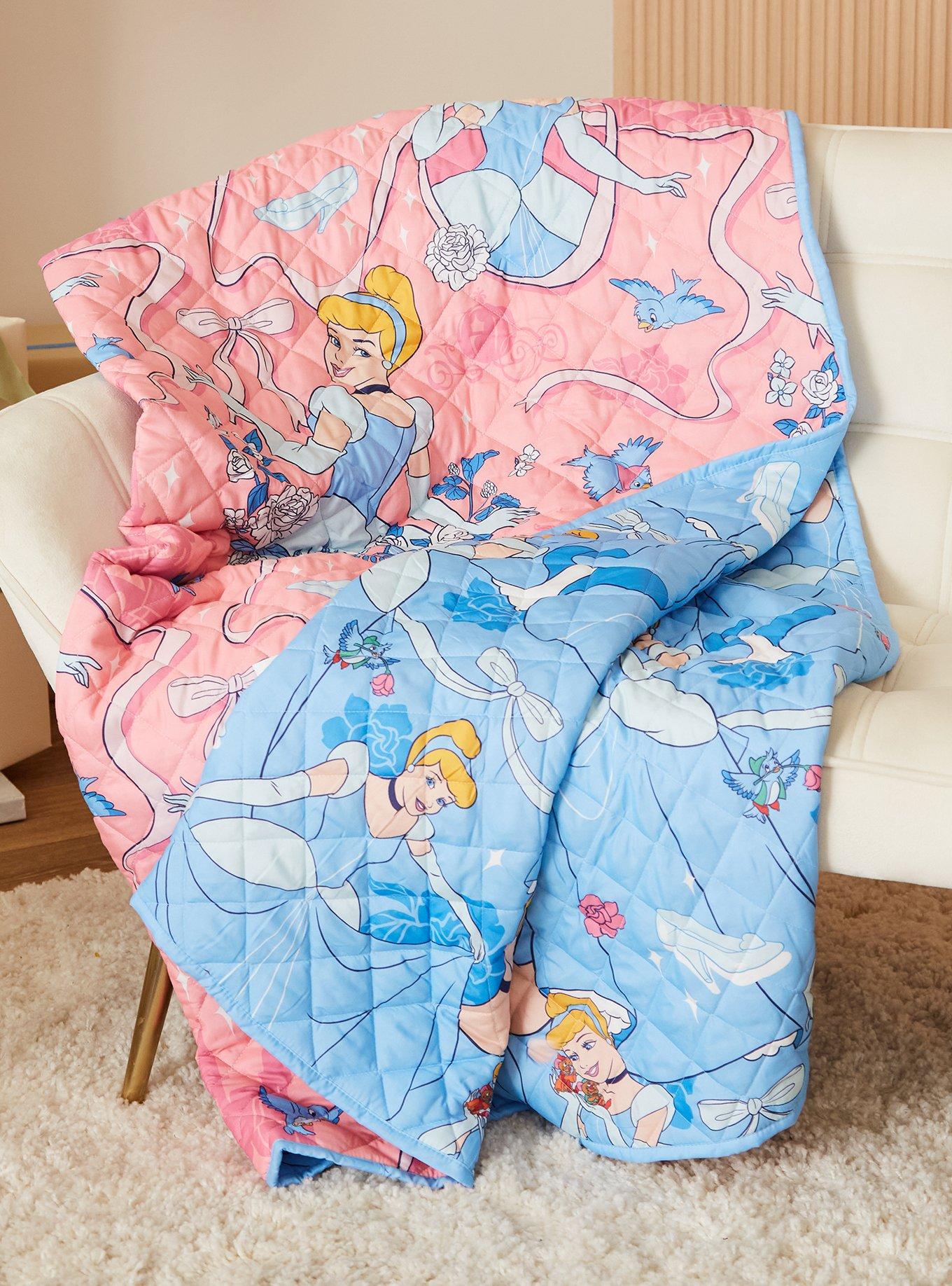 Disney Cinderella Retro Quilted Reversible Blanket — BoxLunch Exclusive, , hi-res